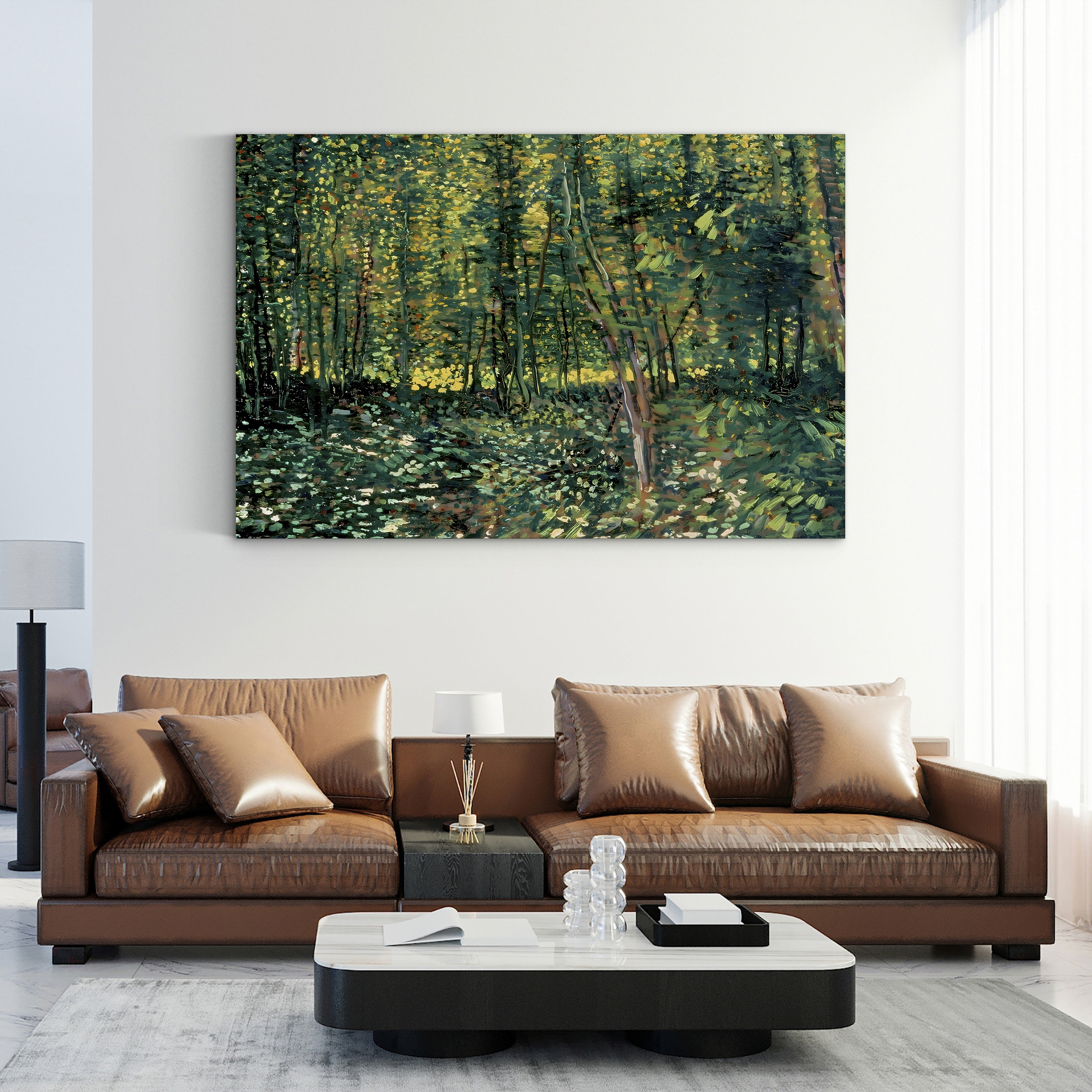 Trees and Undergrowth, 1887 – Vincent van Gogh Wall Art | Post-Impressionist Forest Canvas Print