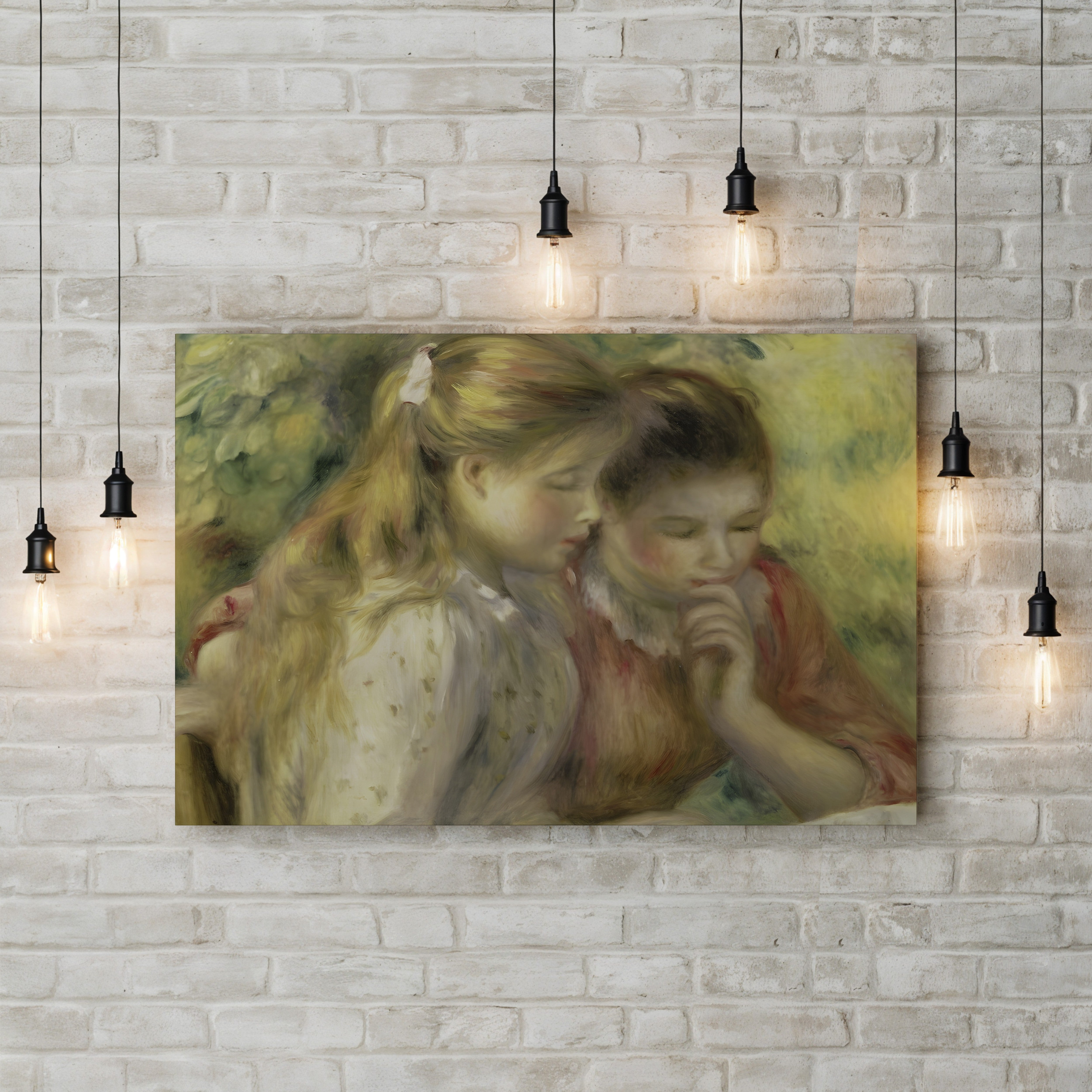 Two Girls Reading, 1892 – Pierre-Auguste Renoir Wall Art | Impressionist Interior Canvas Print