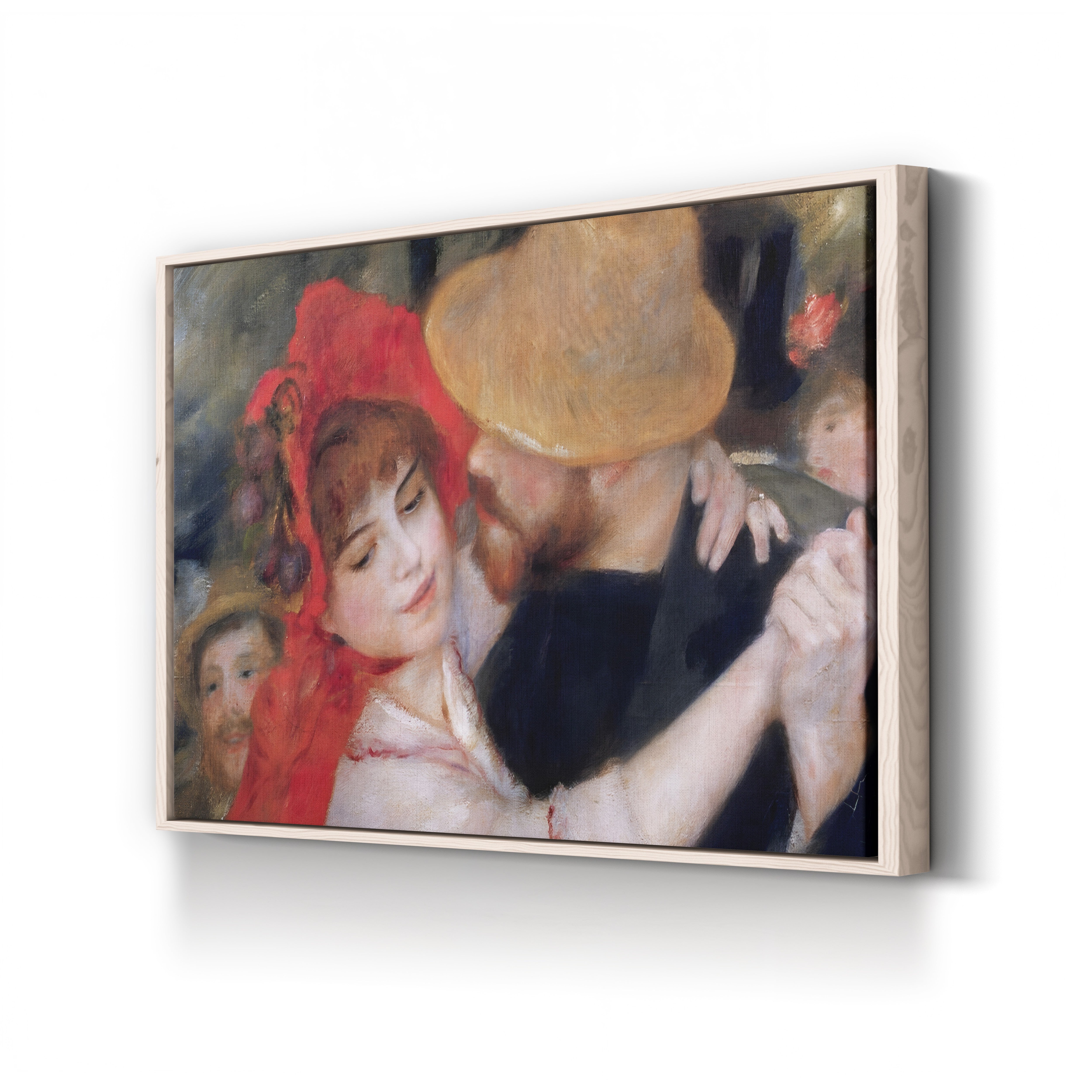 Detail of Dancing Couple from Le Bal à Bougival – Pierre-Auguste Renoir Wall Art | Impressionist Dance Canvas Print