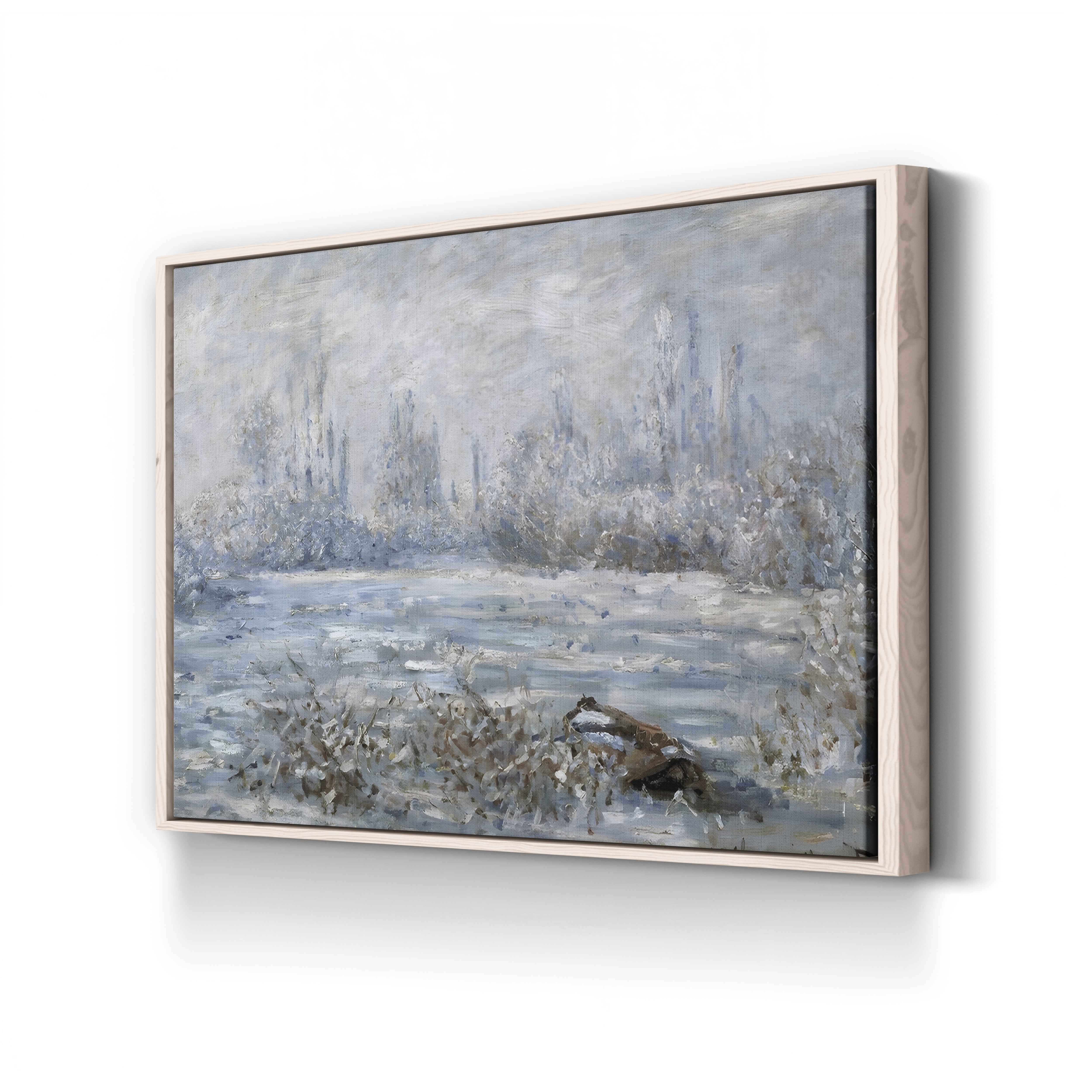 Frost near Vétheuil – Claude Monet Wall Art | Impressionist Winter Landscape Canvas Print