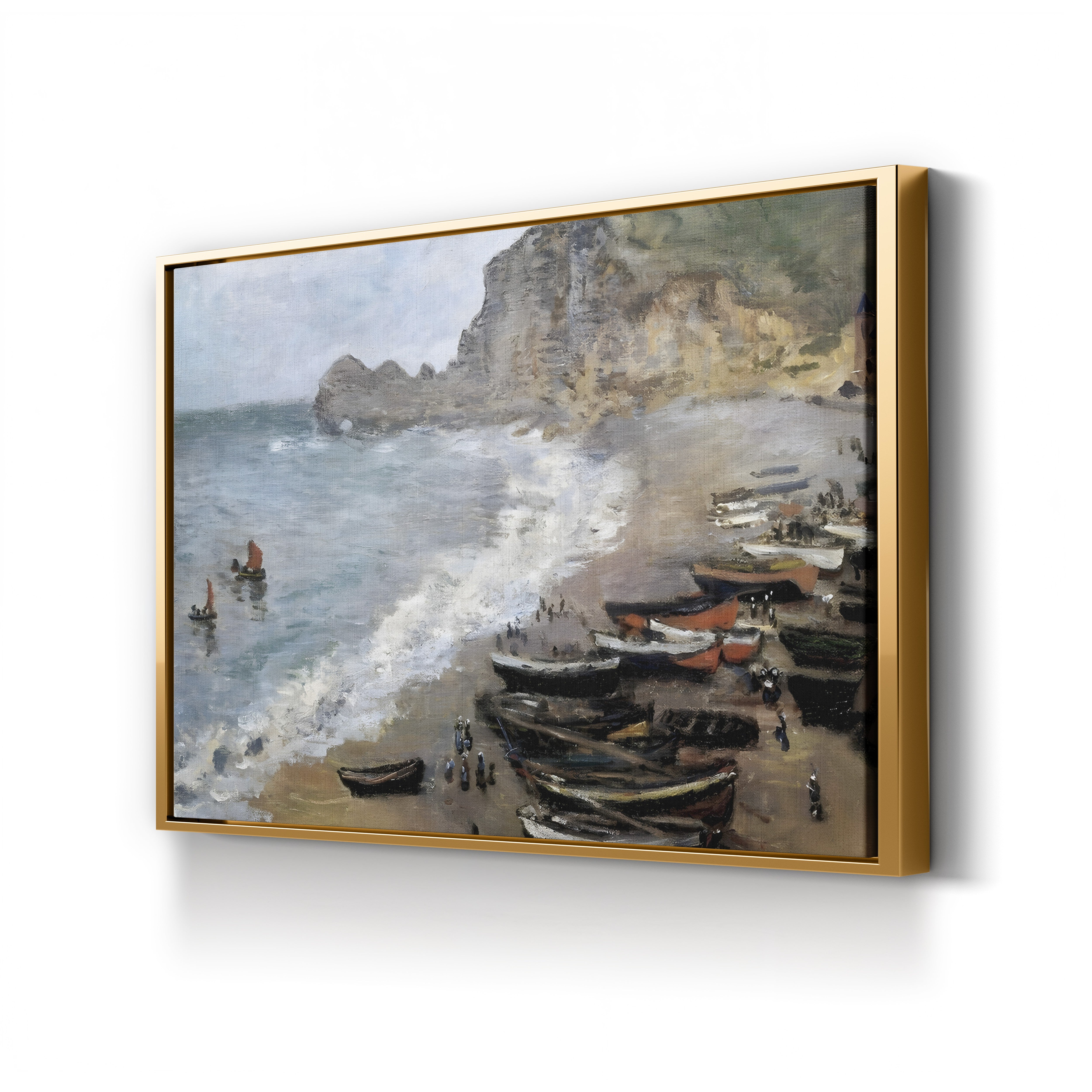 Étretat Beach and the Porte d'Amont – Claude Monet Wall Art | Impressionist Coastal Seascape Print