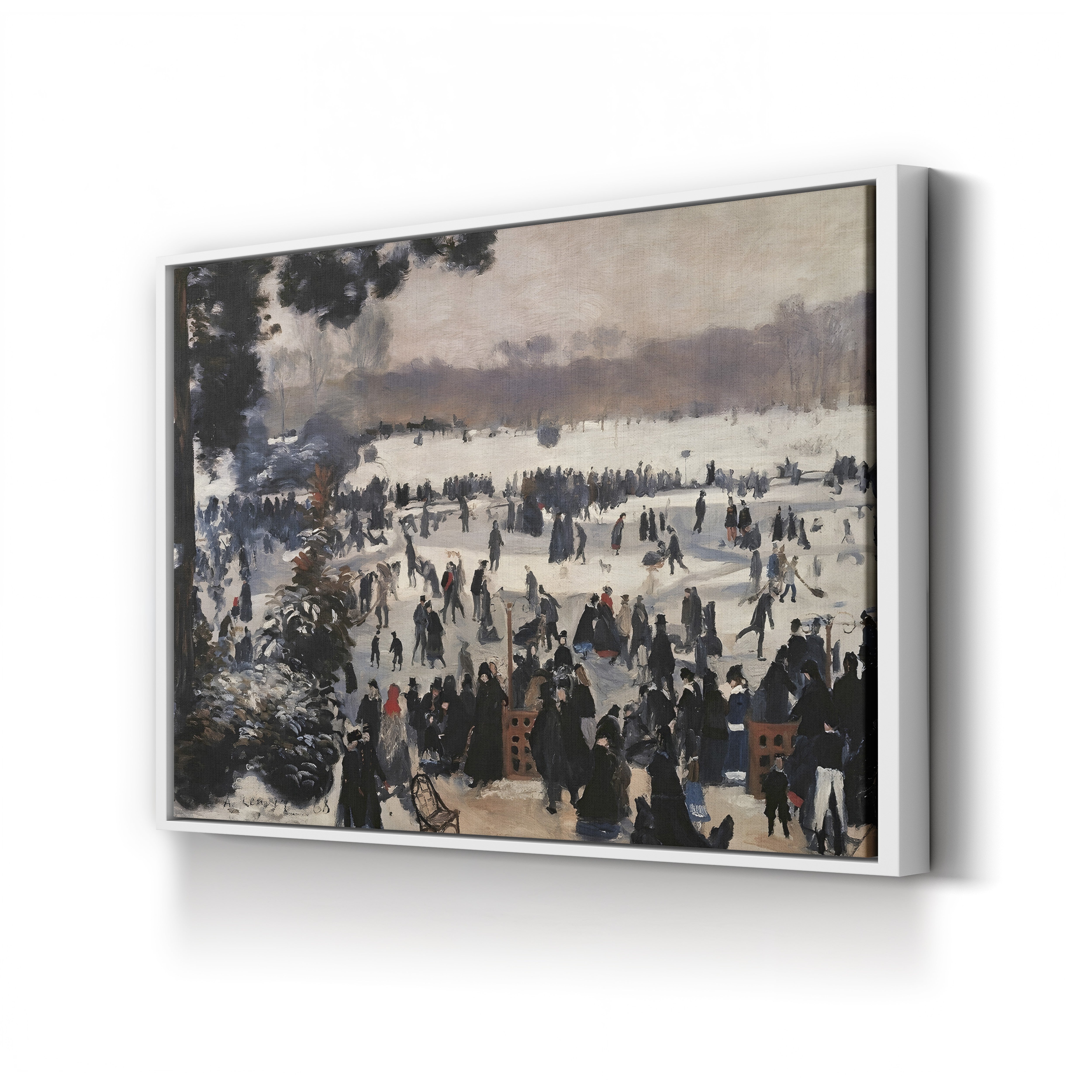 Skaters in the Bois de Boulogne – Renoir Wall Art | Impressionist Winter Canvas