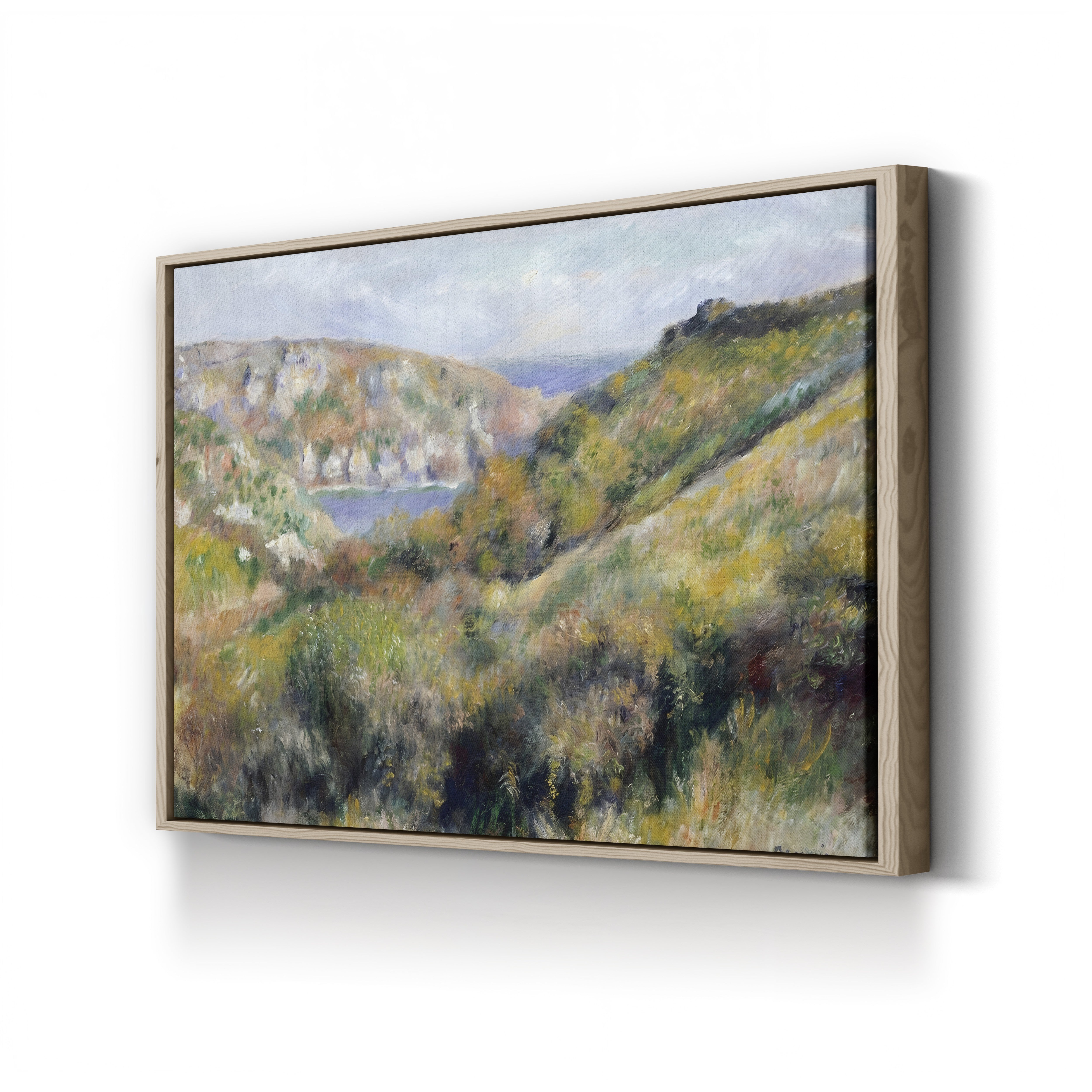 Hills Around Bay of Moulin Huet, Guernsey, 1883 – Pierre-Auguste Renoir Wall Art | Impressionist Coastal Canvas Print