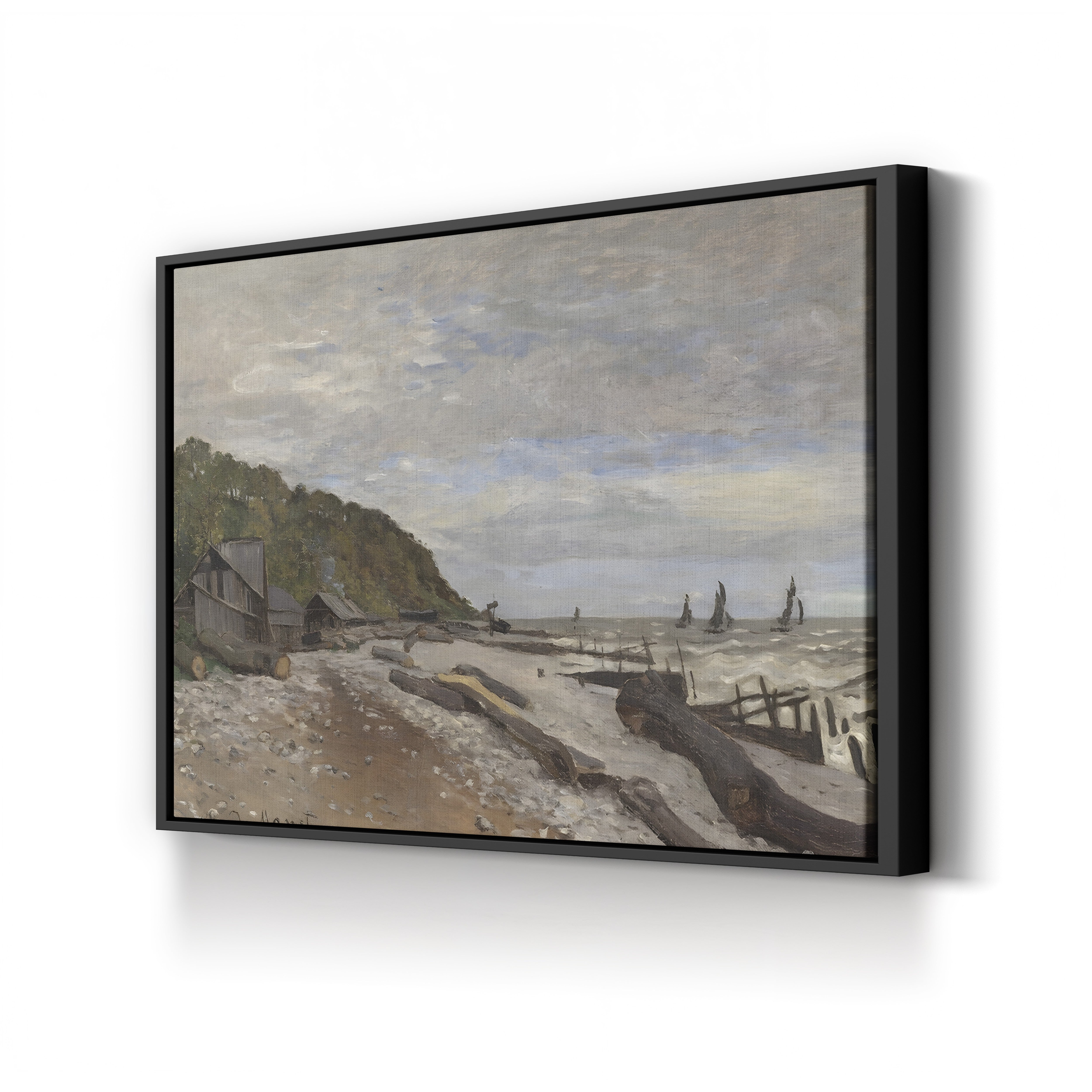 Boatyard near Honfleur (Le Chantier de Petits Navires), 1864 – Claude Monet Wall Art | Early Impressionist Norman Port Canvas Print