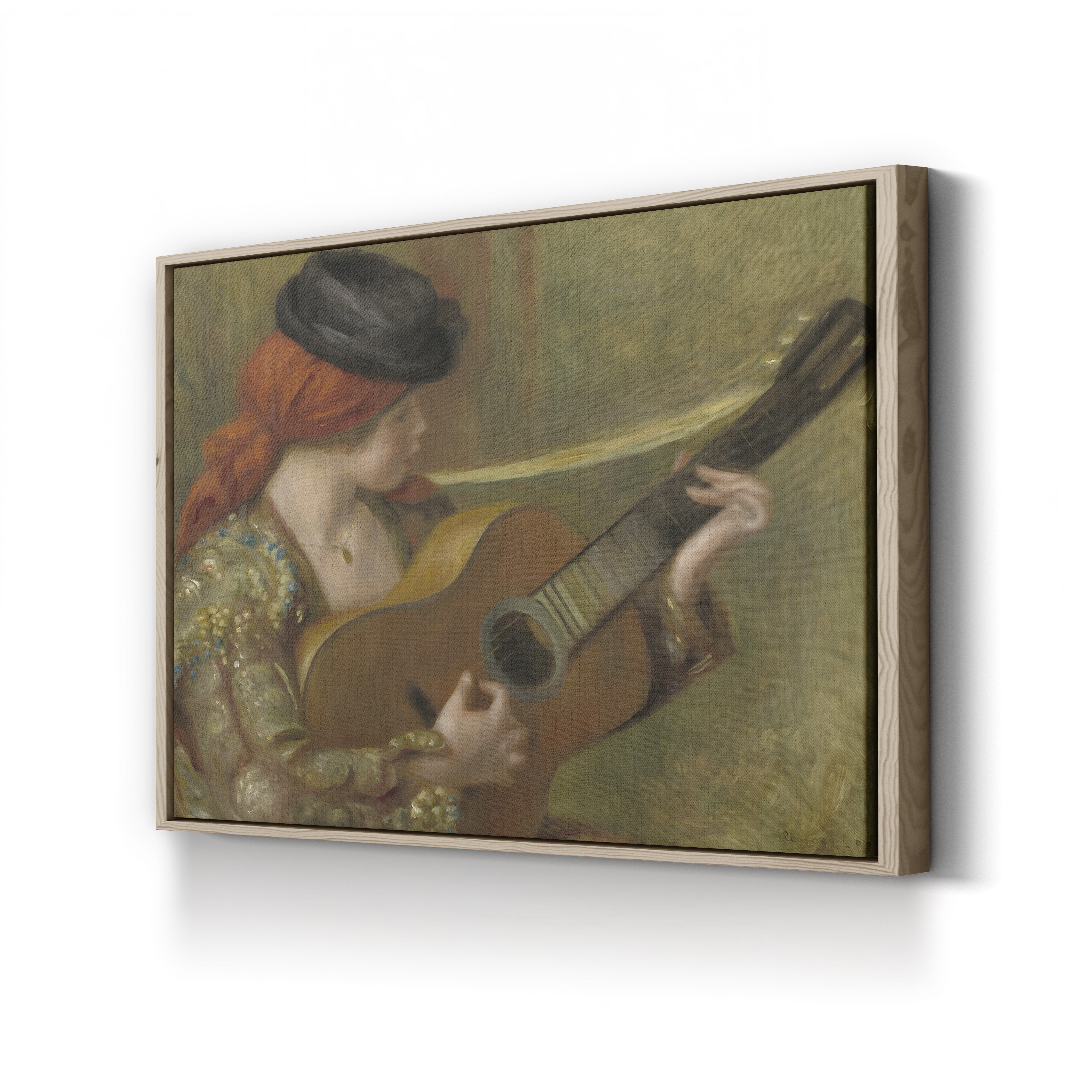 Young Spanish Woman with a Guitar, 1898 – Pierre-Auguste Renoir Wall Art | Impressionist Figure Canvas Print