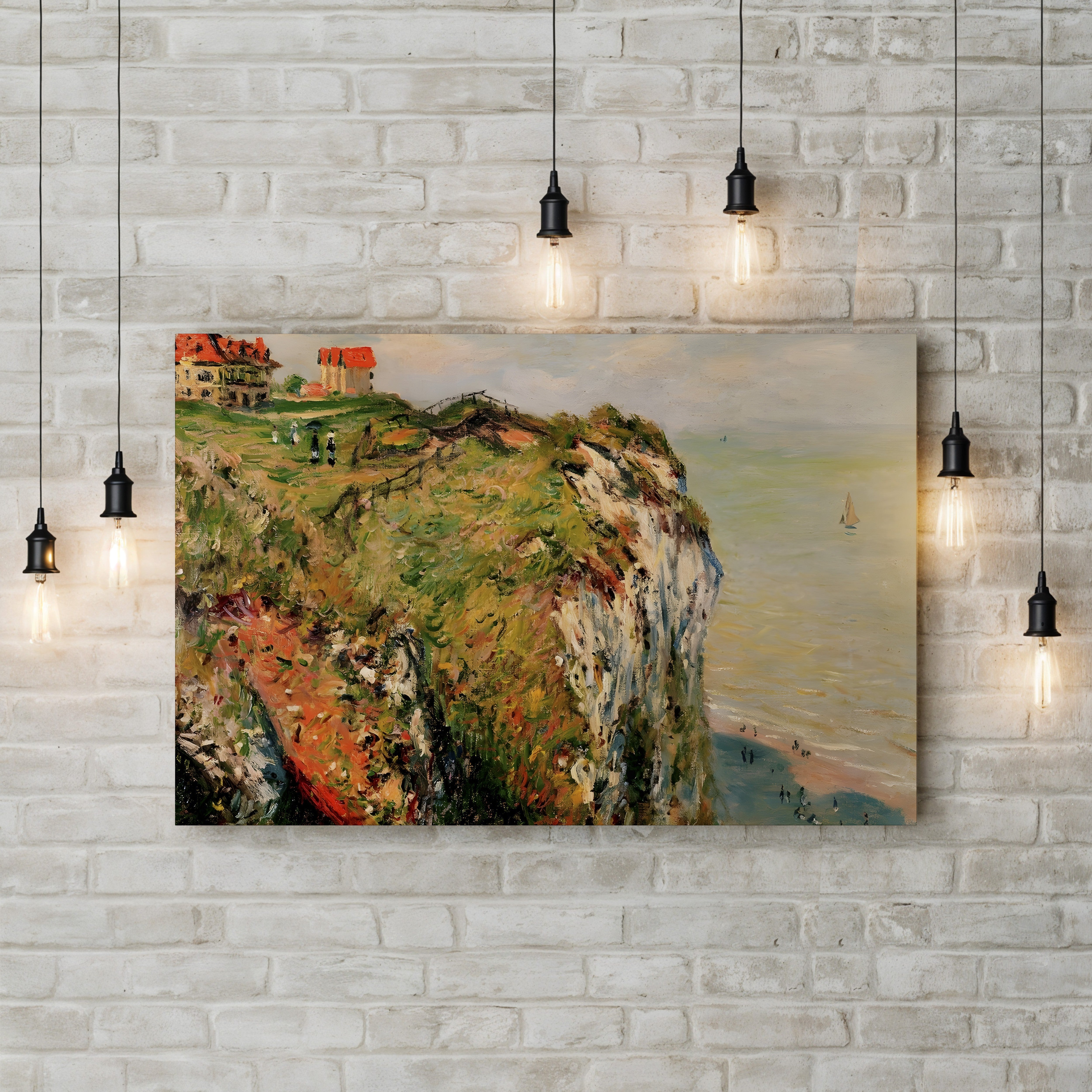 Cliff at Dieppe, 1882 – Claude Monet Wall Art | Impressionist Norman Coastal Canvas Print