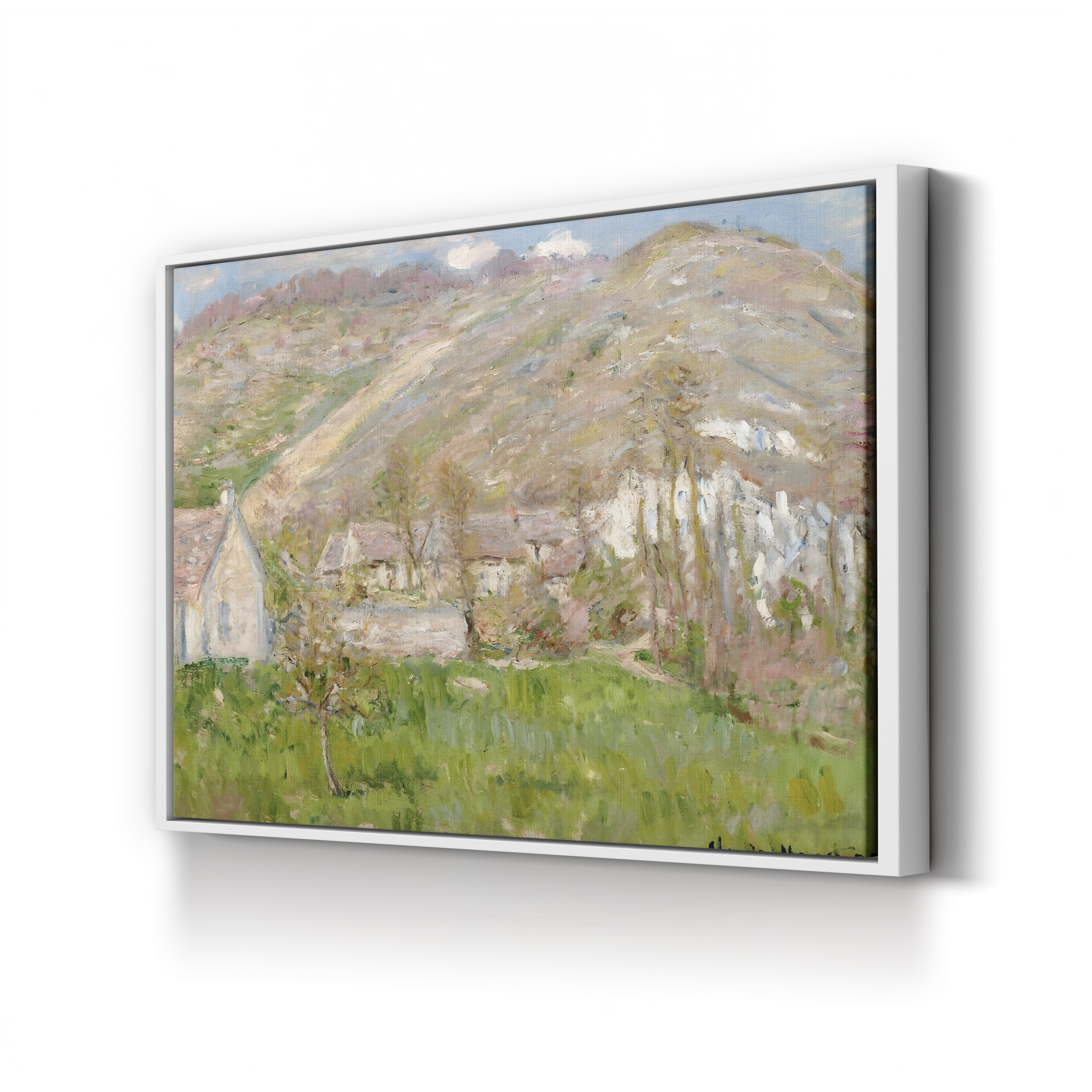 Hamlet on the Cliffs near Giverny, 1883 – Claude Monet Wall Art | Impressionist Landscape Canvas Print