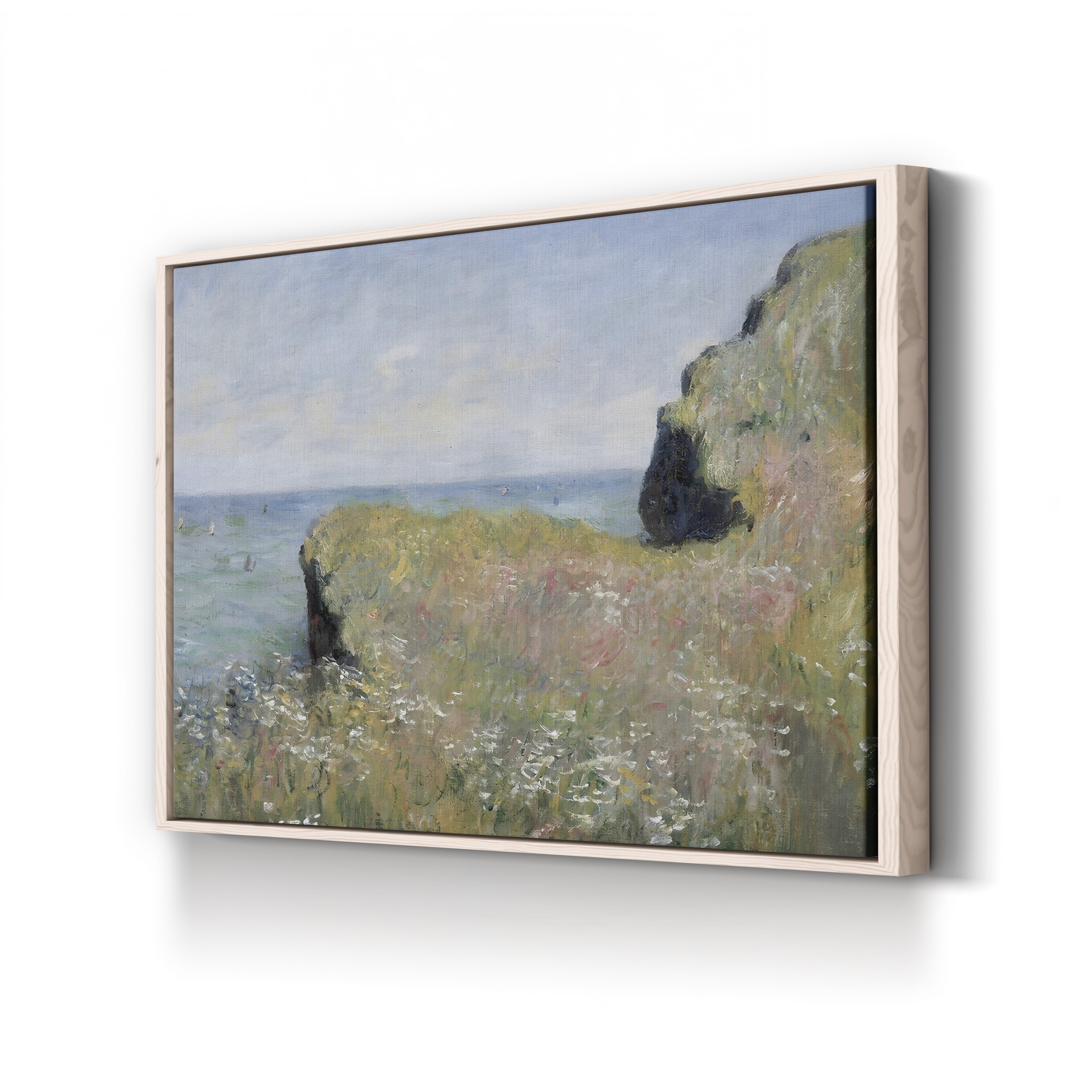 Edge of the Cliff, Pourville, 1882 – Claude Monet Wall Art | Impressionist Normandy Cliff Canvas Print