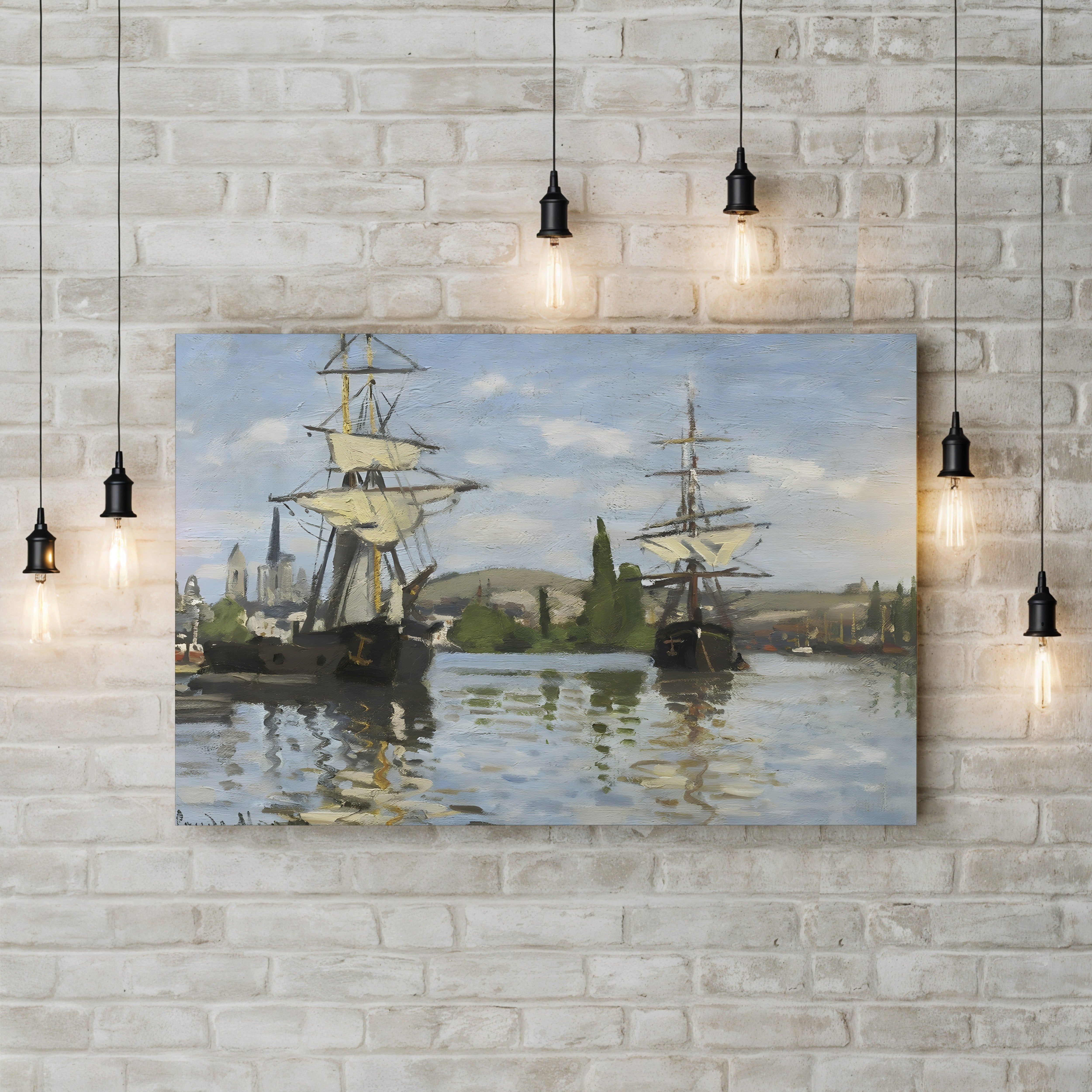 Ships Riding on the Seine at Rouen, 1872-73 by Claude Monet
