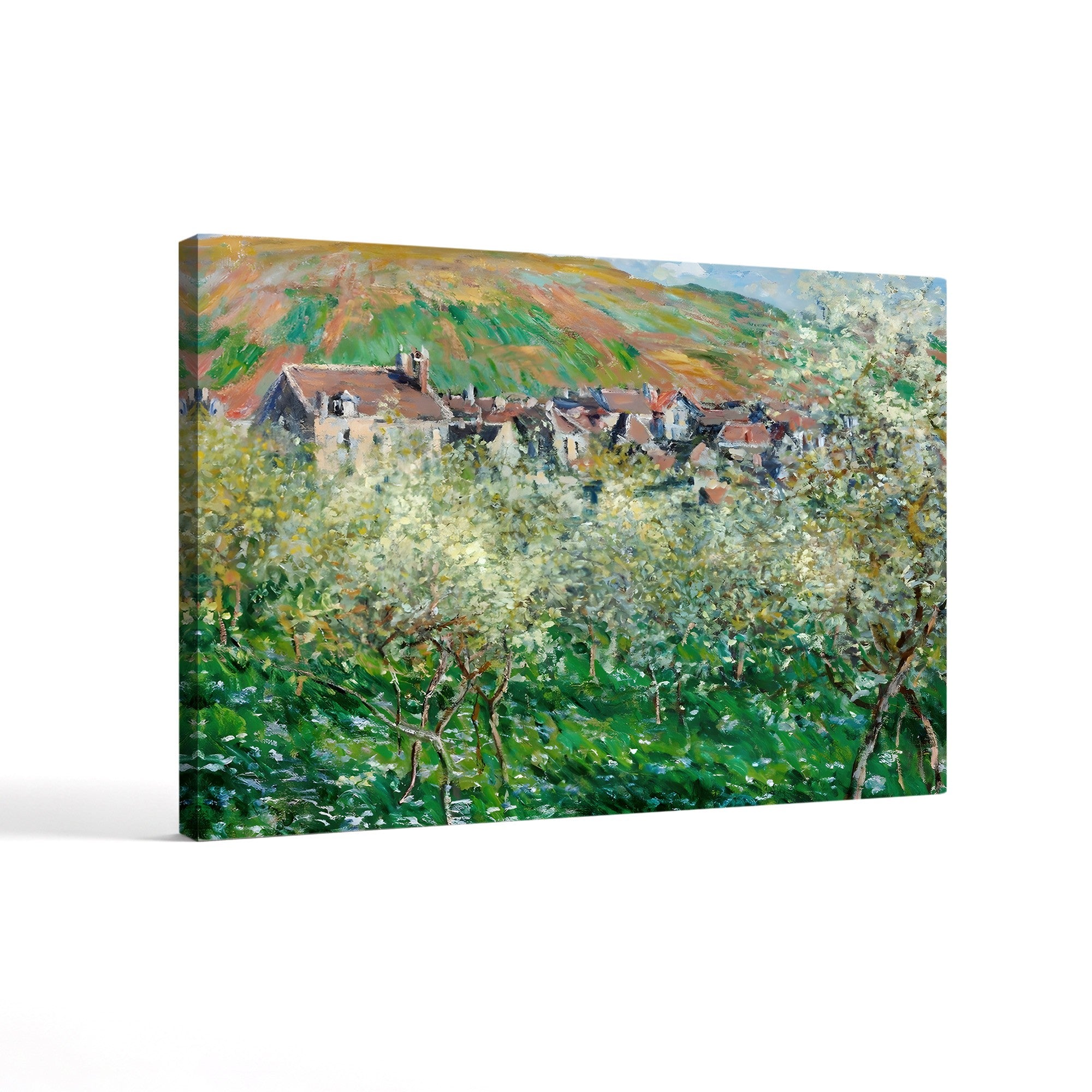 Flowering Plum Trees, 1879 – Claude Monet Wall Art | Impressionist Spring Blossom Canvas Print
