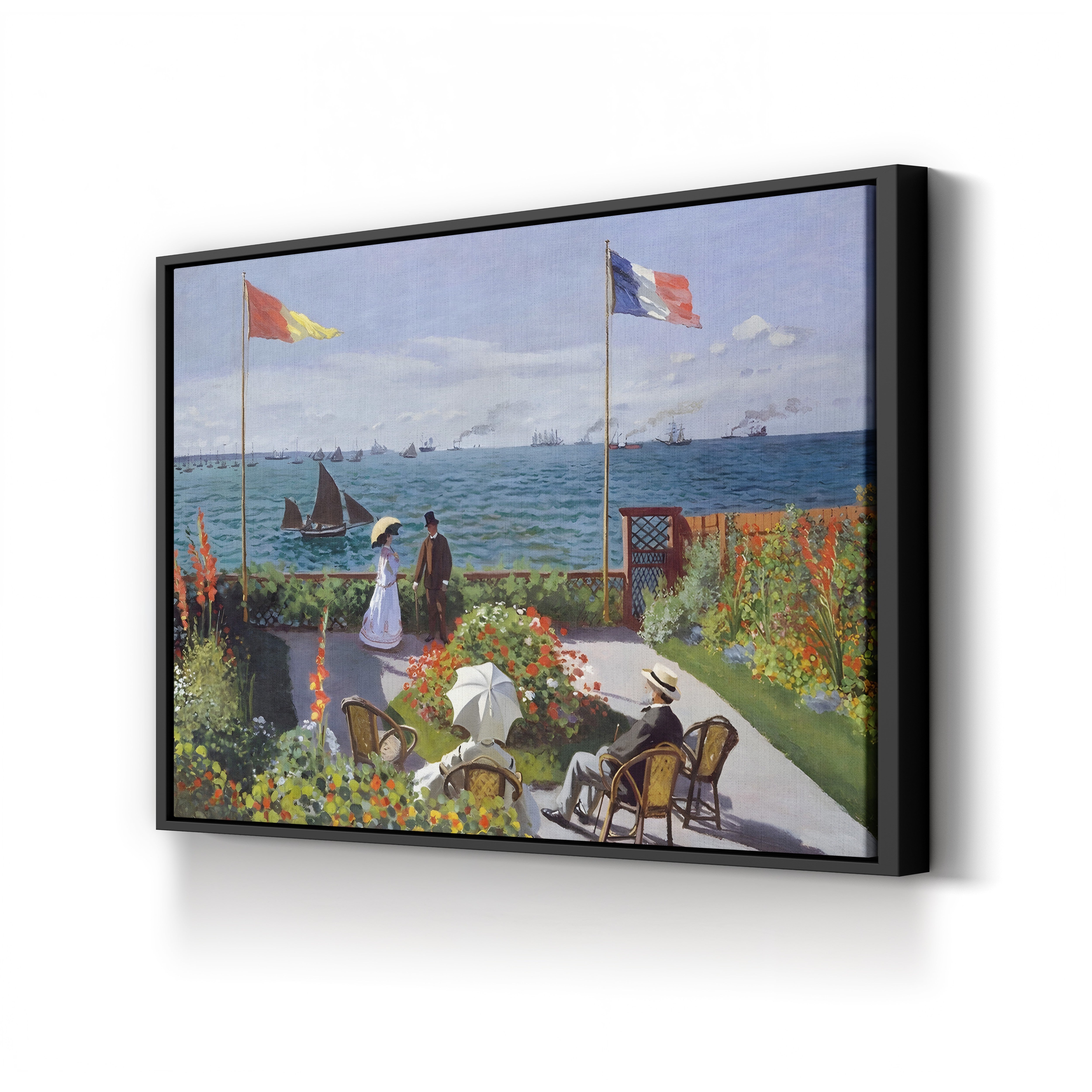 Garden at Sainte-Adresse – Claude Monet Wall Art | Impressionist Coastal Garden Canvas Print