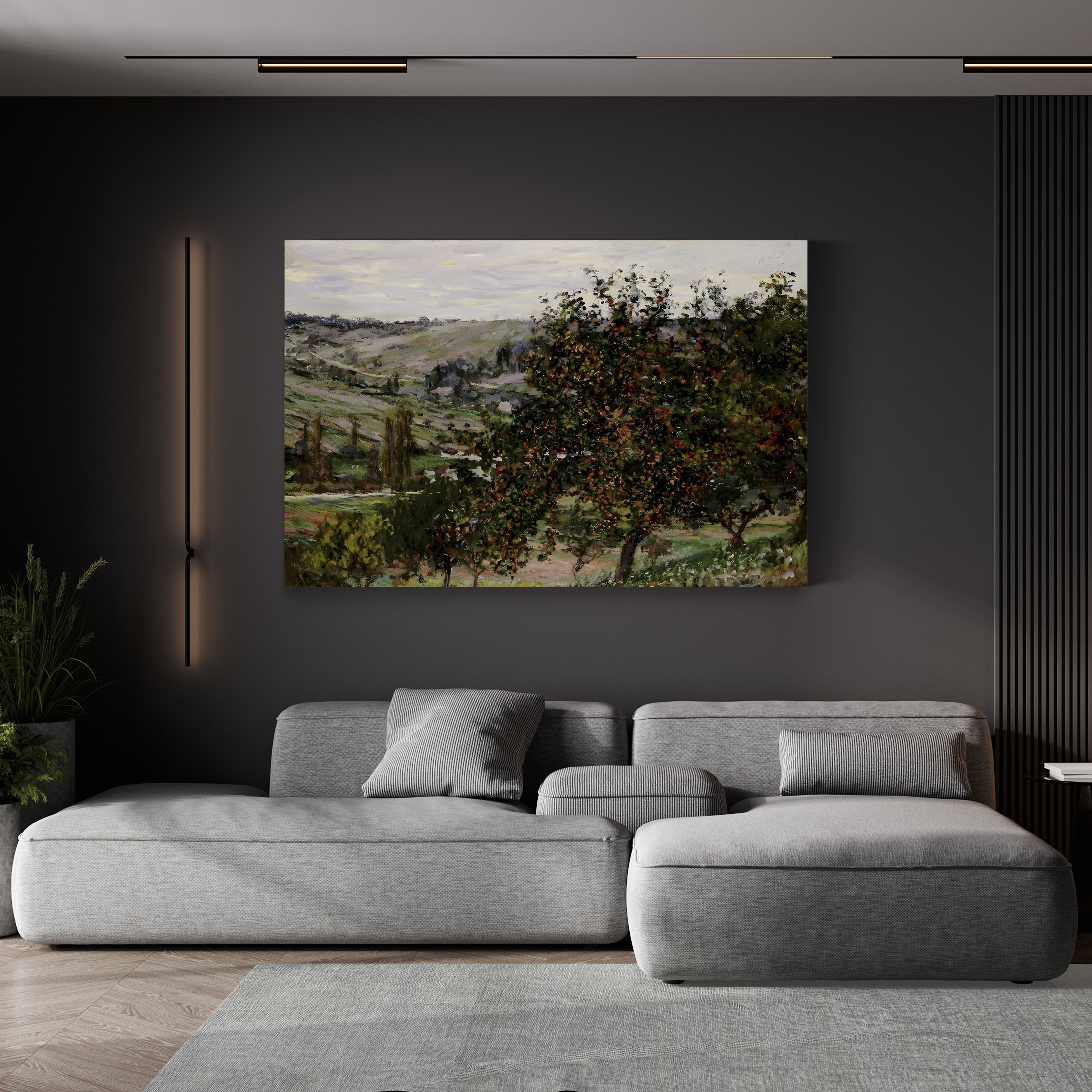 Apple Trees near Vétheuil – Claude Monet Wall Art | Impressionist Norman Landscape Canvas Print