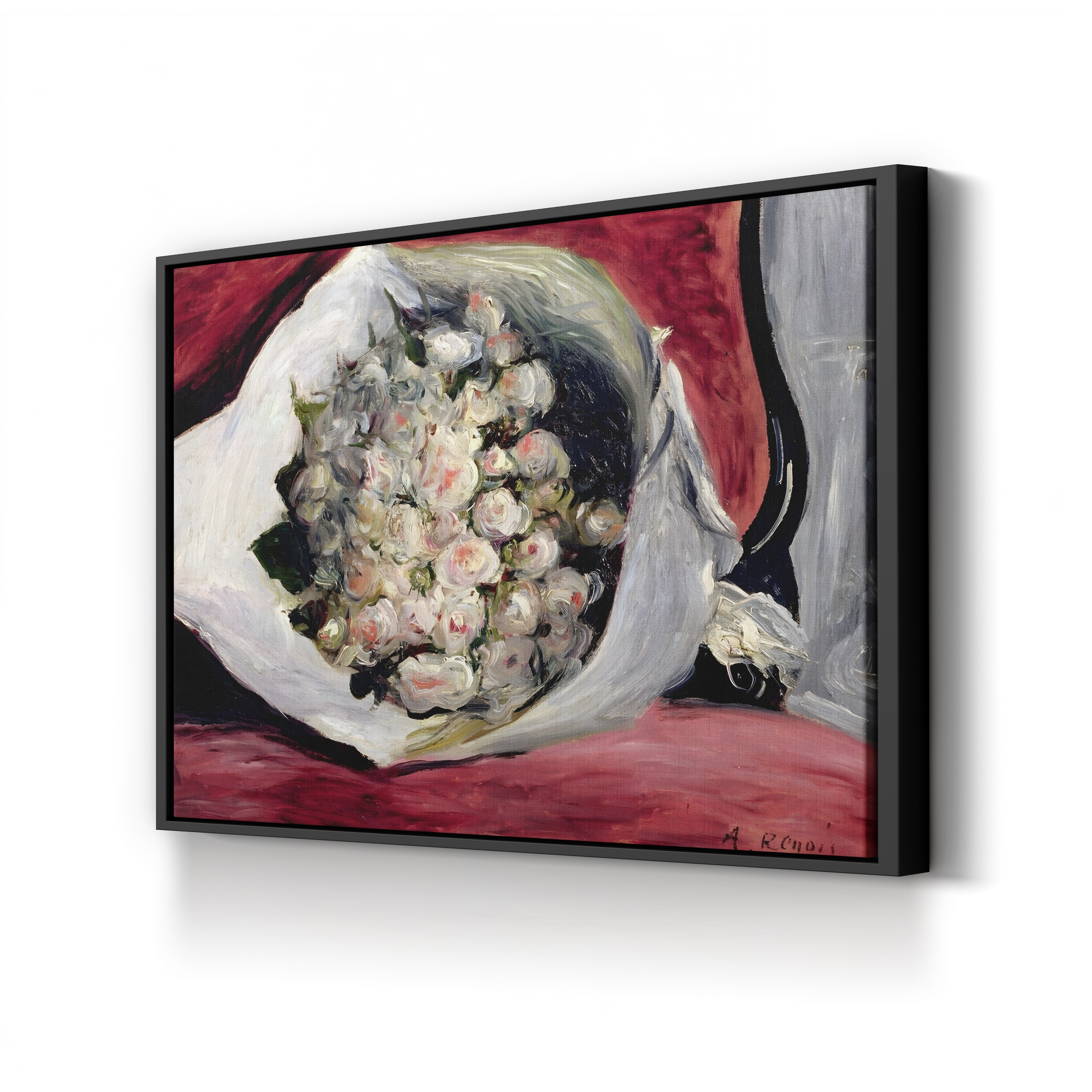 Bouquet in a Theatre Box, c. 1878–80 – Pierre-Auguste Renoir Wall Art | Impressionist Floral Canvas Print