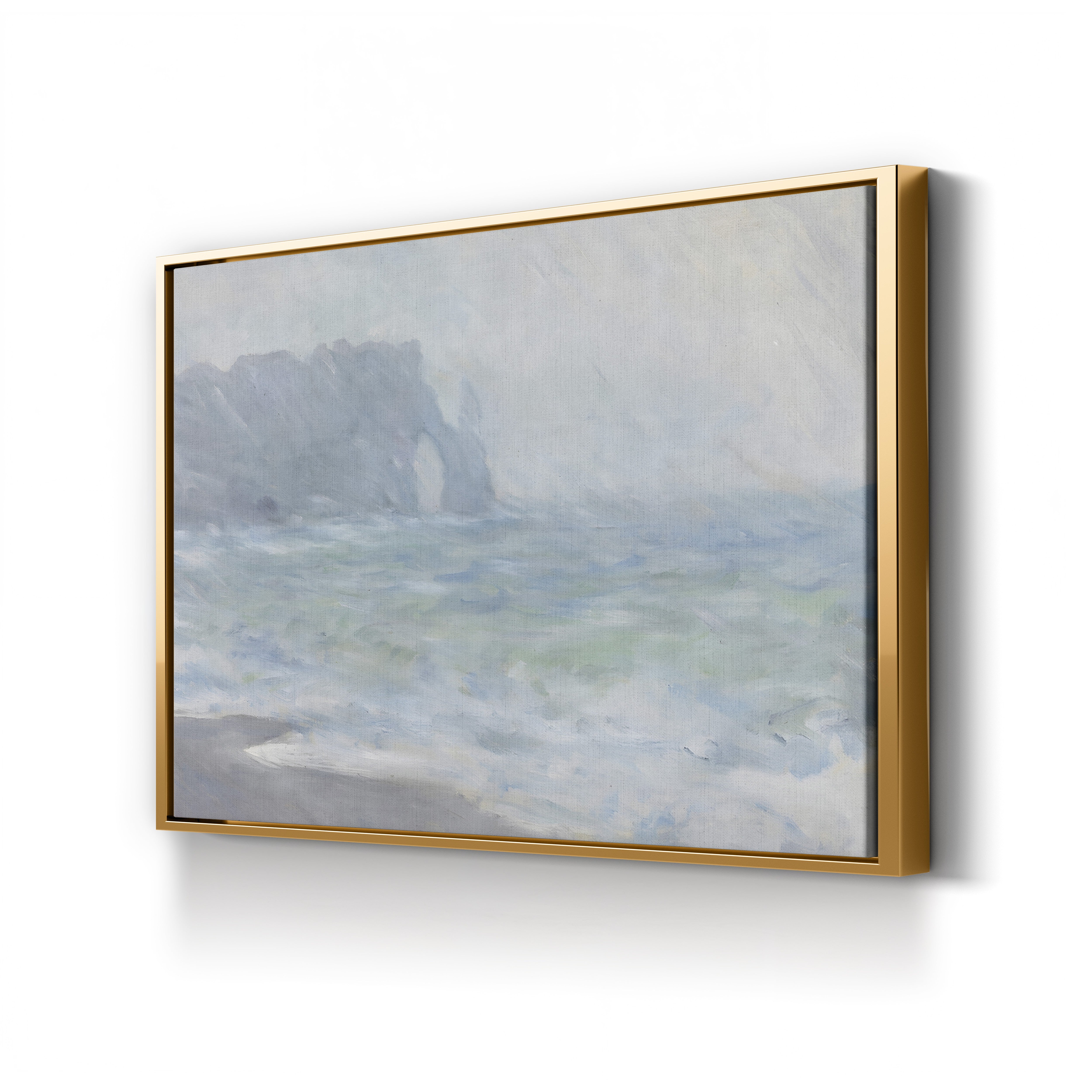 Étretat in the Rain, 1886 – Claude Monet Wall Art | Atmospheric Impressionist Normandy Cliff Canvas Print