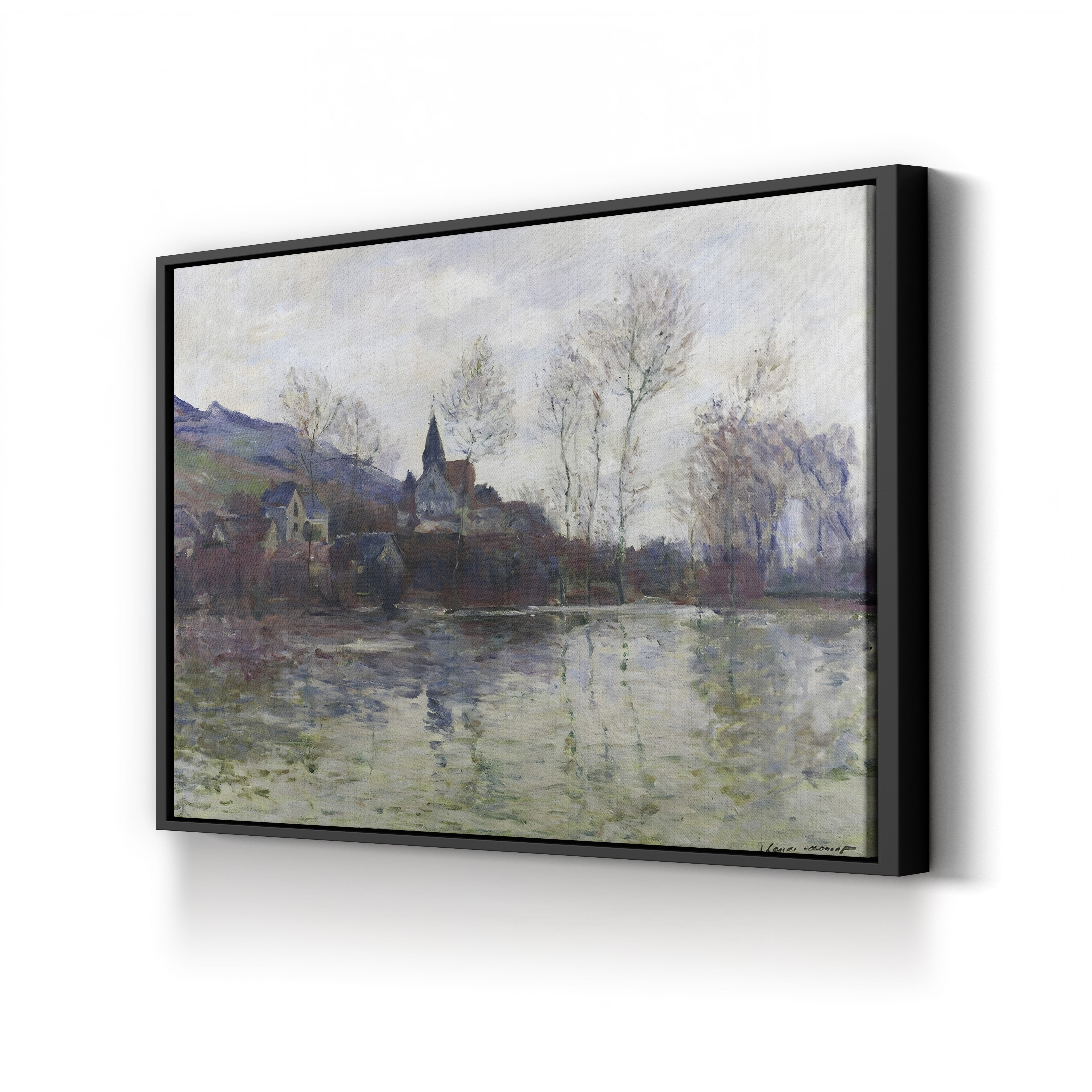 Floods at Giverny, 1886 – Claude Monet Wall Art | Impressionist River Landscape Canvas Print