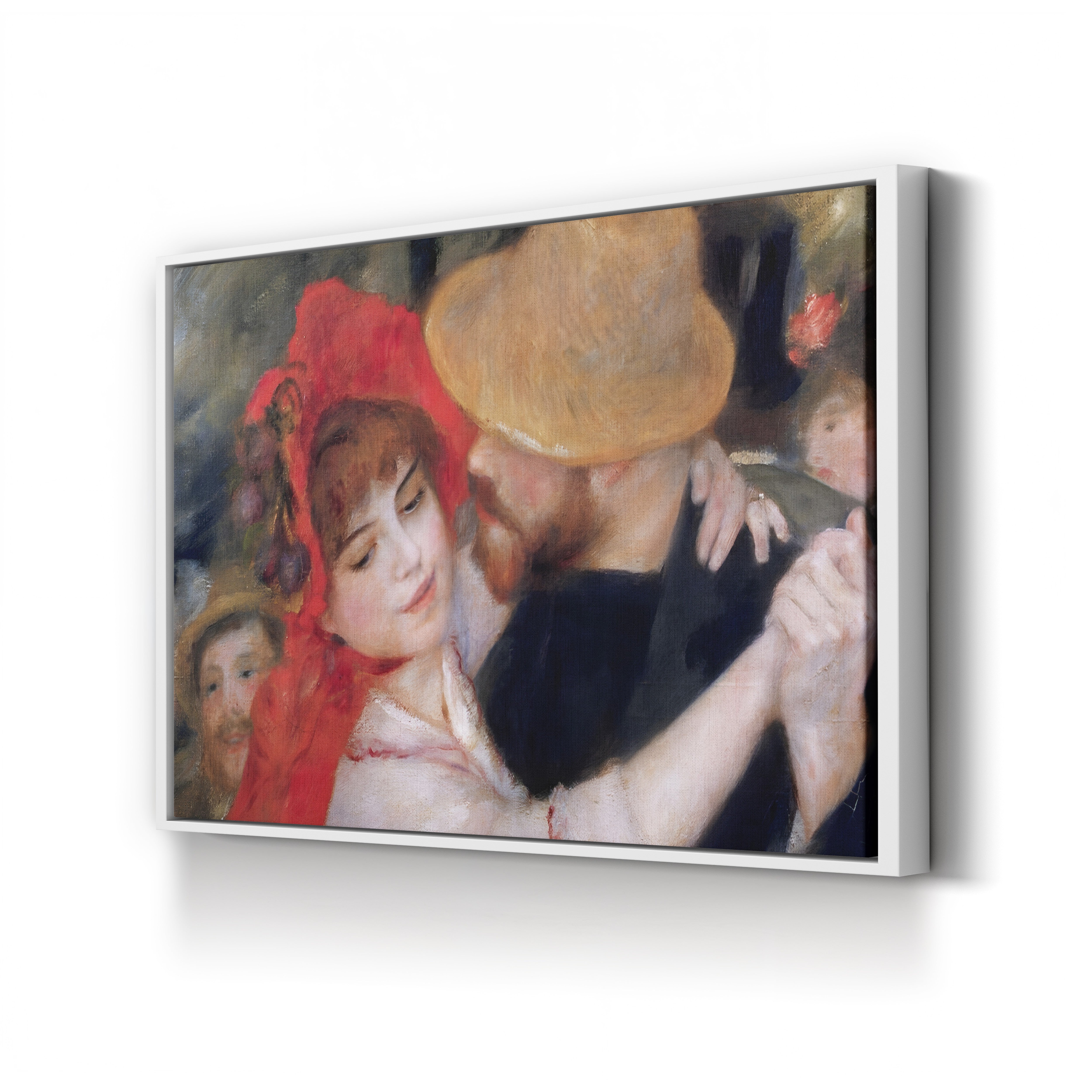 Detail of Dancing Couple from Le Bal à Bougival – Pierre-Auguste Renoir Wall Art | Impressionist Dance Canvas Print