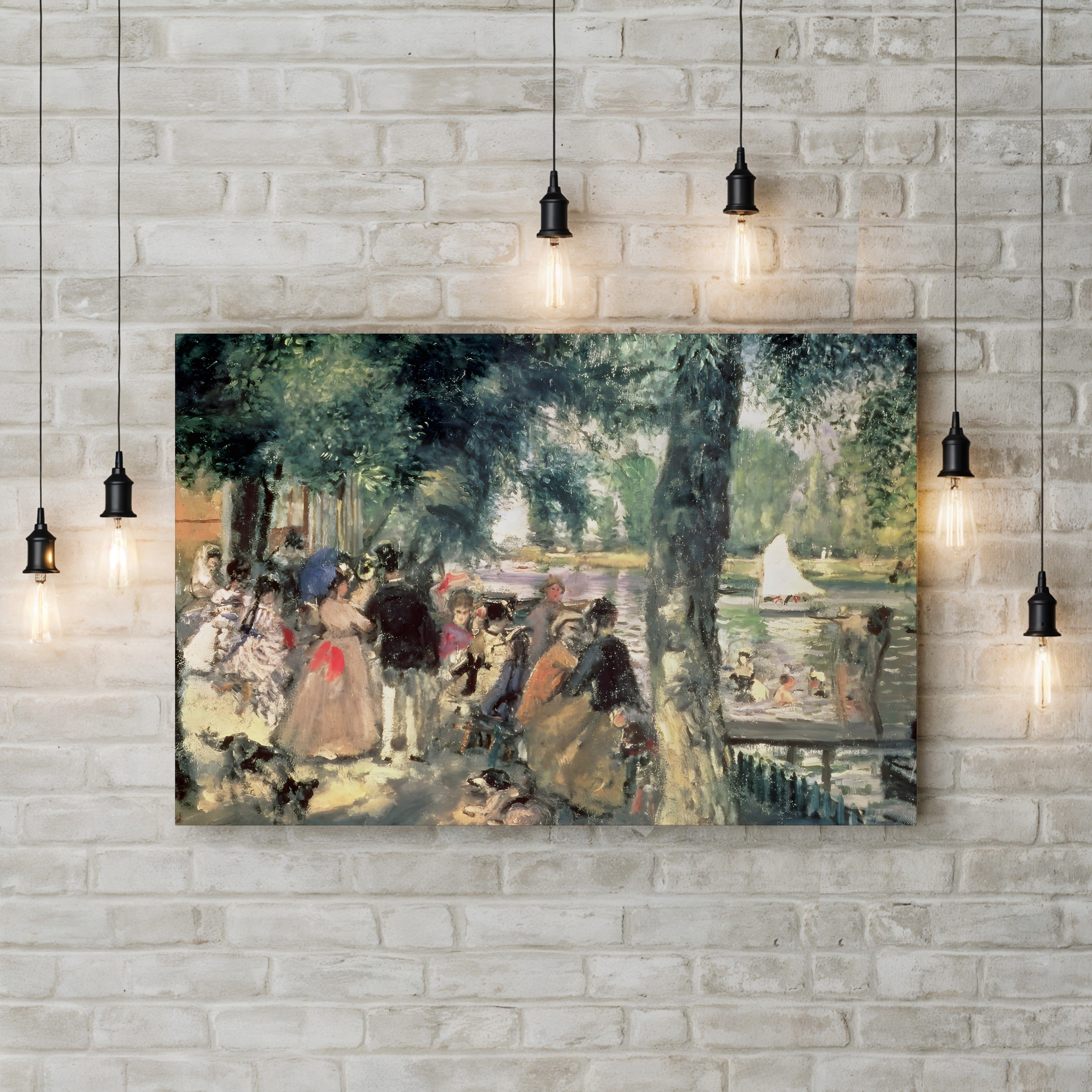 Bathing on the Seine / La Grenouillère, c. 1869 – Pierre-Auguste Renoir Wall Art | Impressionist River Canvas Print