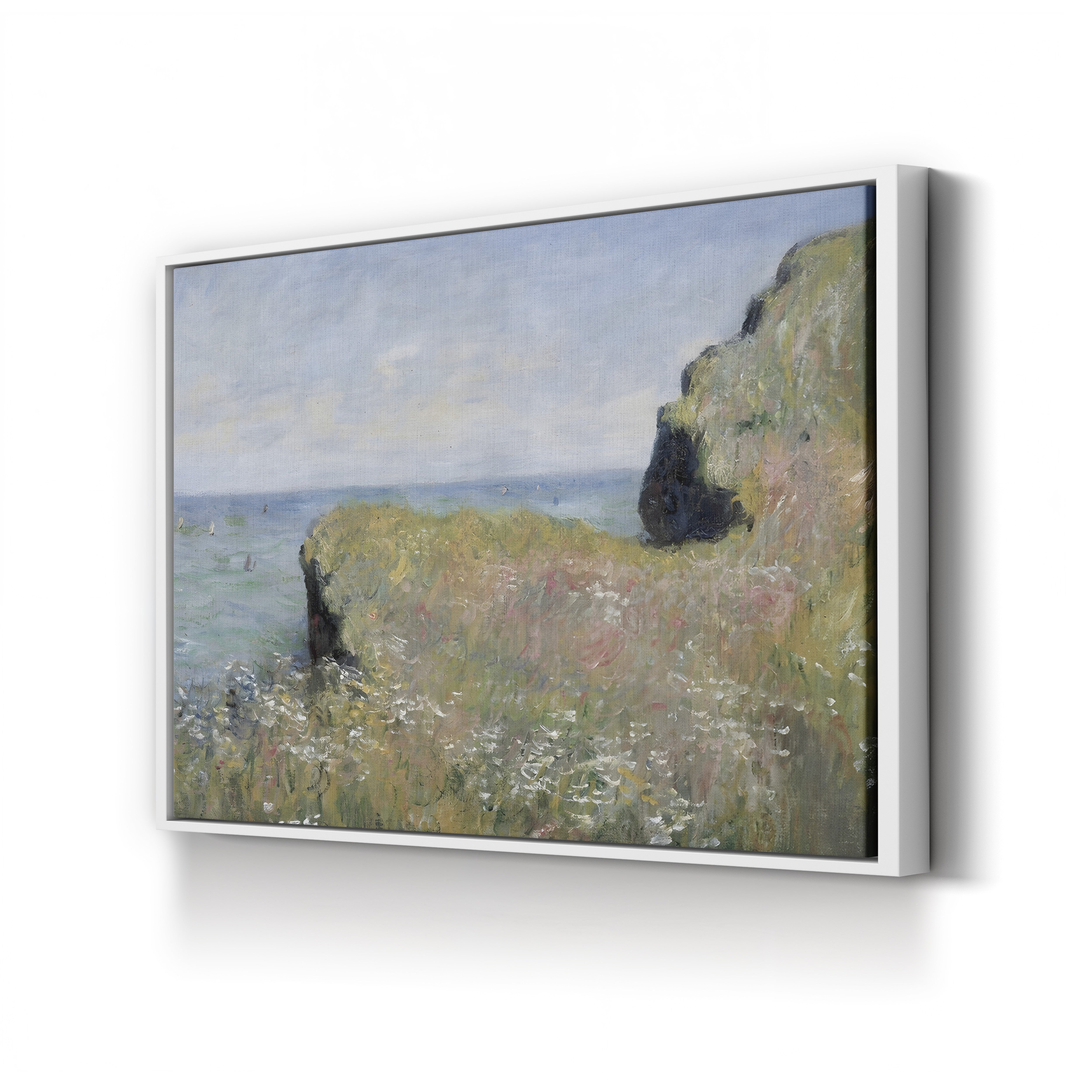 Edge of the Cliff, Pourville, 1882 – Claude Monet Wall Art | Impressionist Normandy Cliff Canvas Print