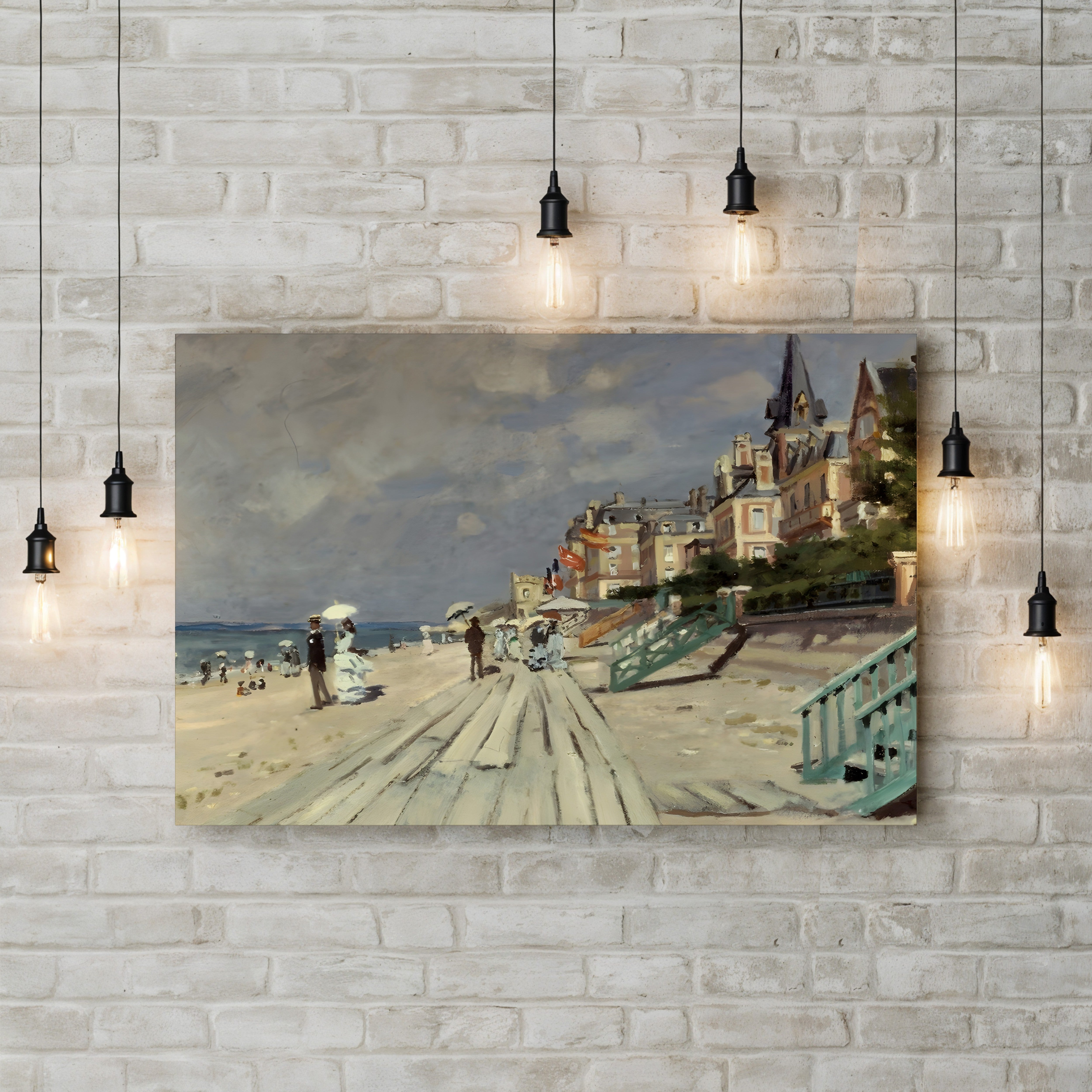 Beach at Trouville – Claude Monet Wall Art | Early Impressionist Norman Beach Canvas Print