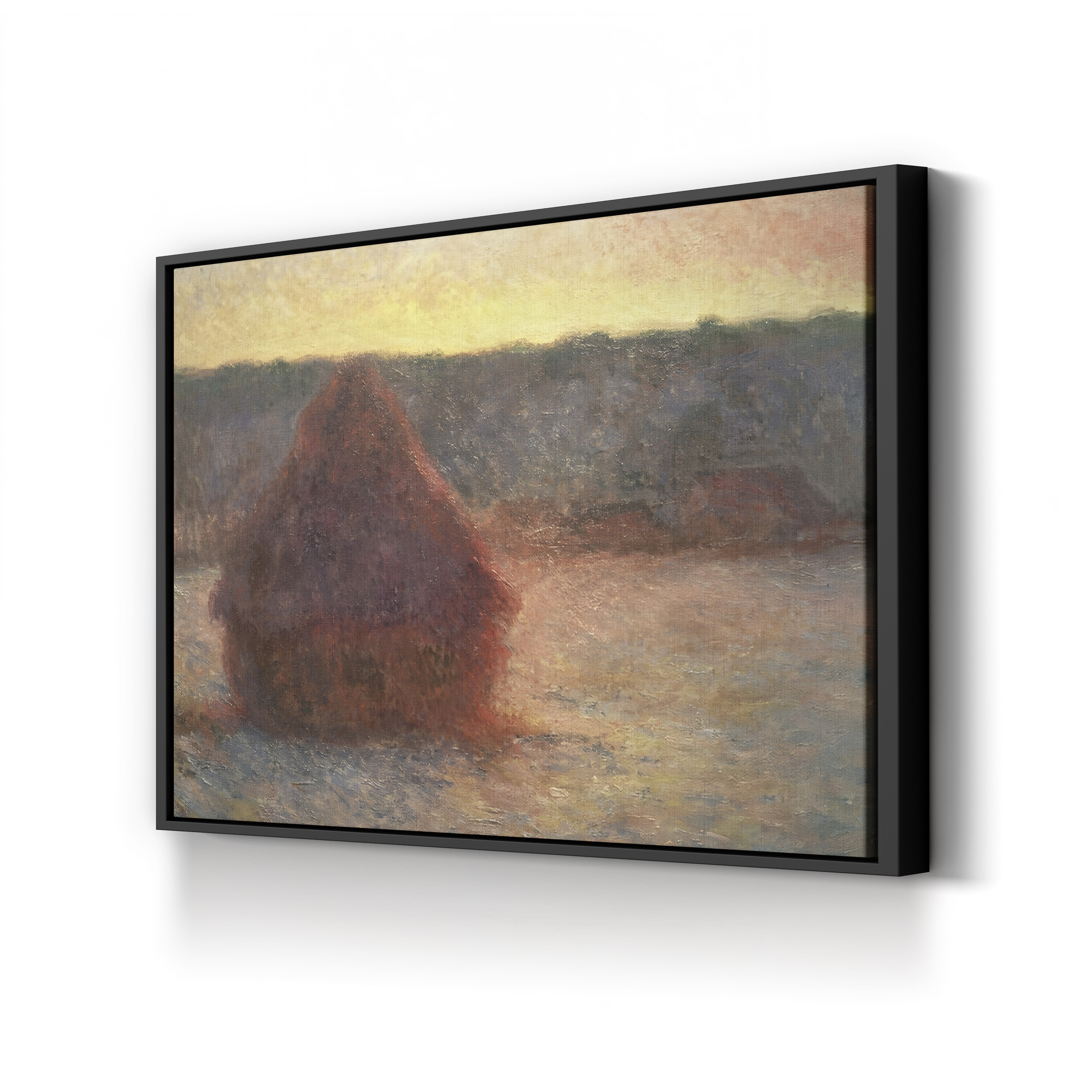 Haystacks at Sunset, Frosty Weather, 1891 – Claude Monet Wall Art | Impressionist Series Canvas Print