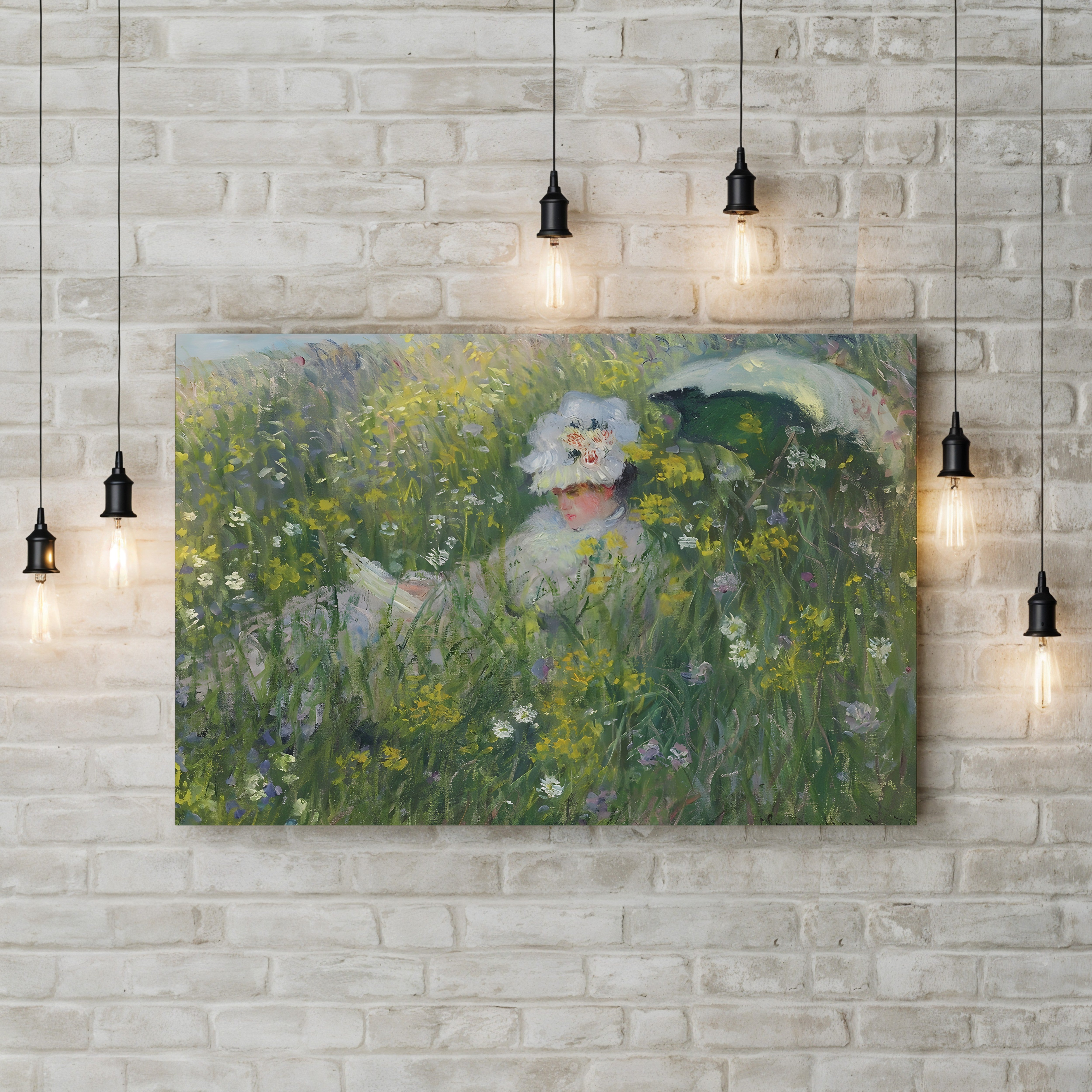 In the Meadow (Dans la Prairie), 1876 – Claude Monet Wall Art | Impressionist Summer Landscape Canvas Print