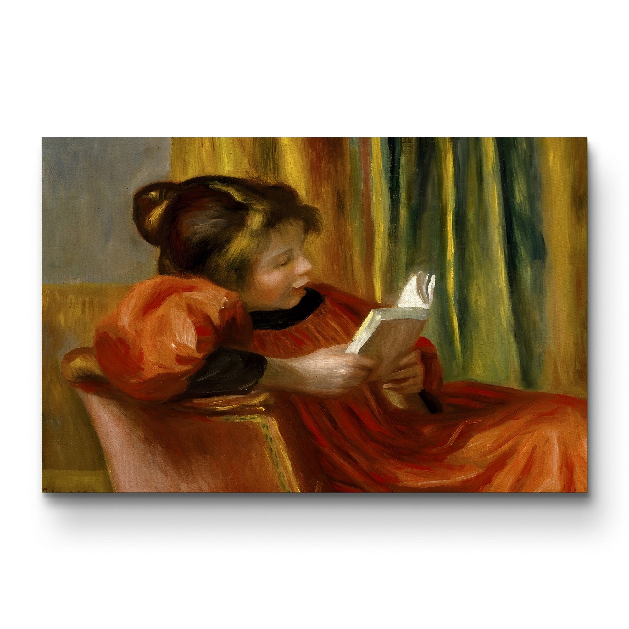 Girl Reading, 1890 – Pierre-Auguste Renoir Wall Art | Impressionist Figure Canvas Print