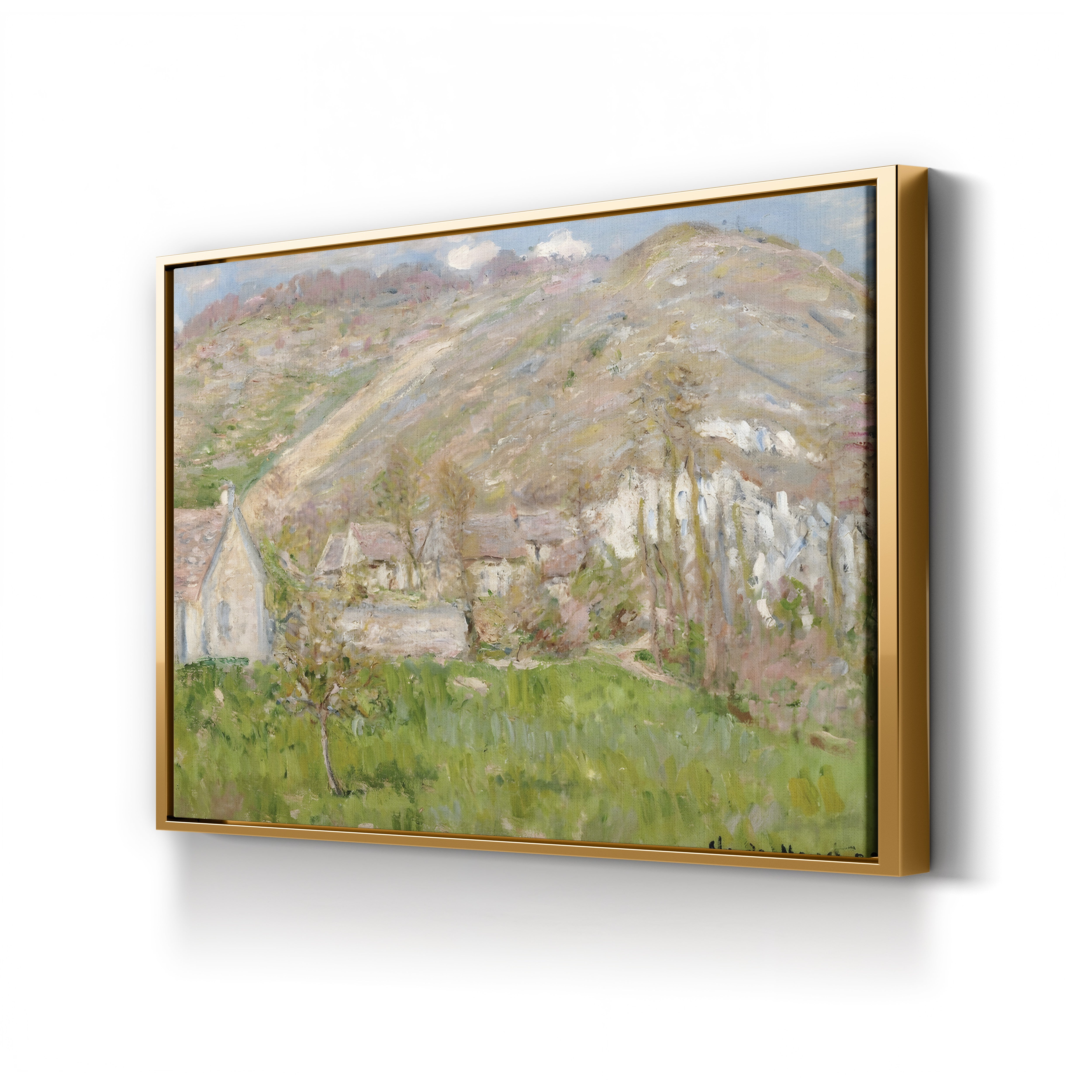 Hamlet on the Cliffs near Giverny, 1883 – Claude Monet Wall Art | Impressionist Landscape Canvas Print