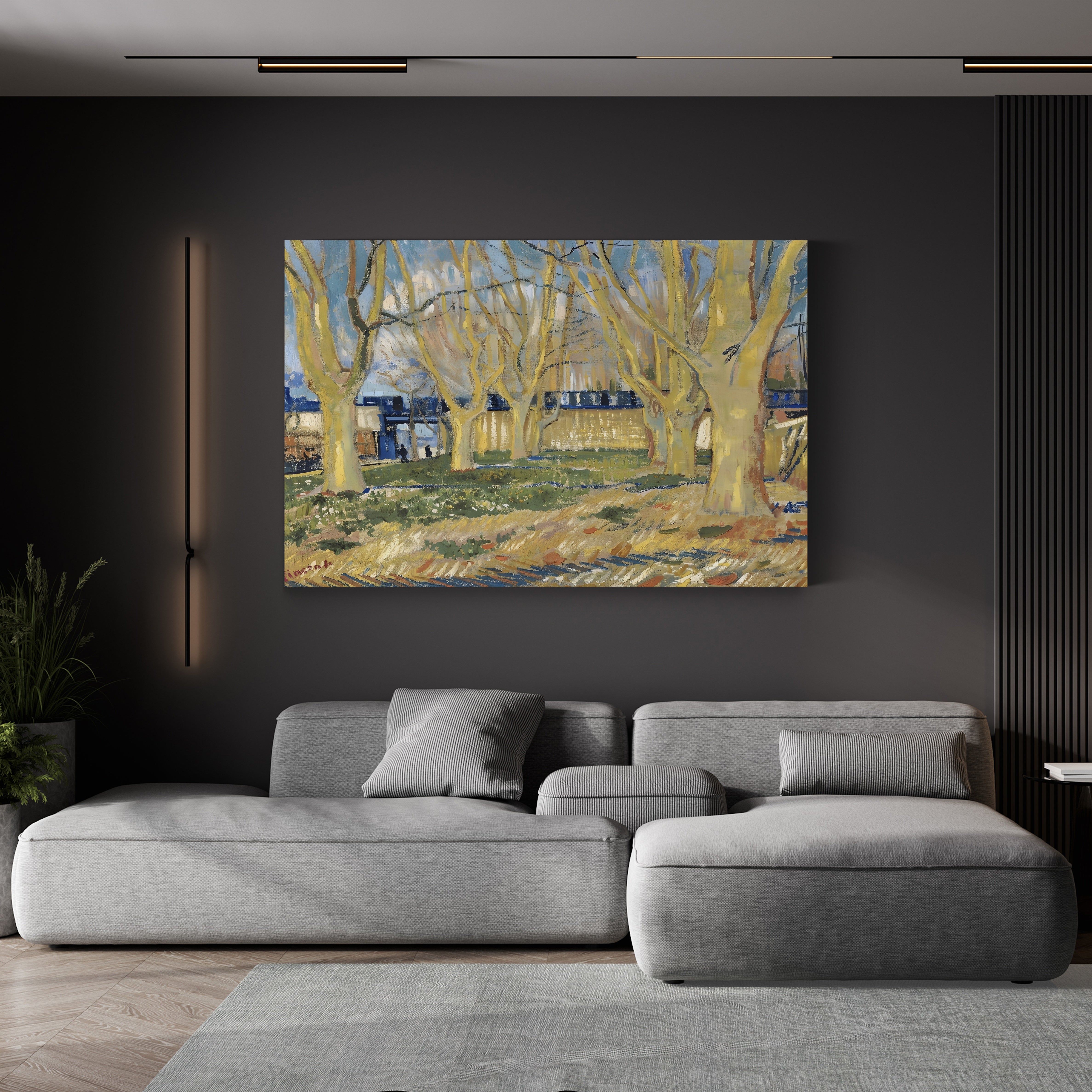 Avenue of Plane Trees Near Arles Station, 1888 – Vincent van Gogh Wall Art | Post-Impressionist Landscape Canvas Print