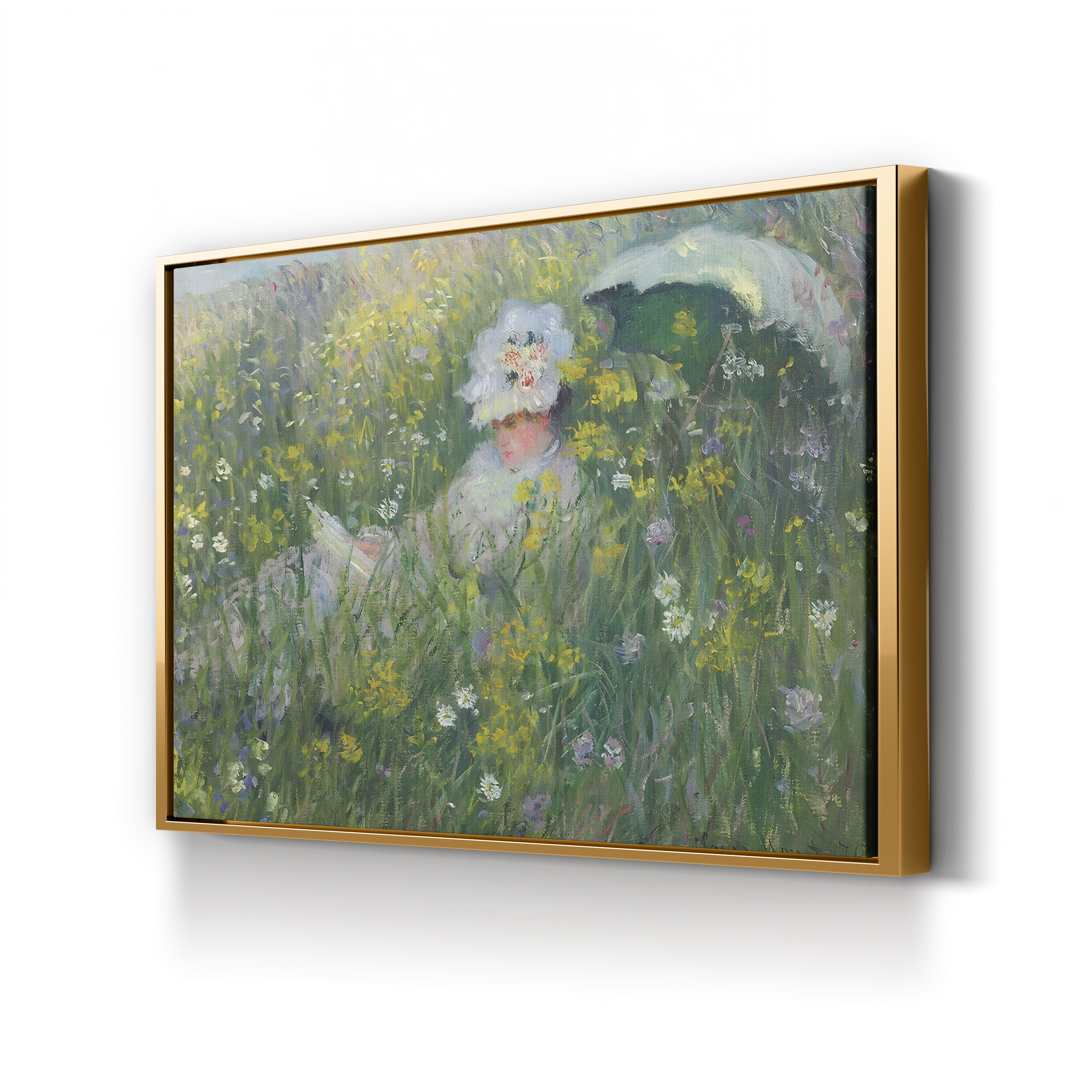In the Meadow (Dans la Prairie), 1876 – Claude Monet Wall Art | Impressionist Summer Landscape Canvas Print