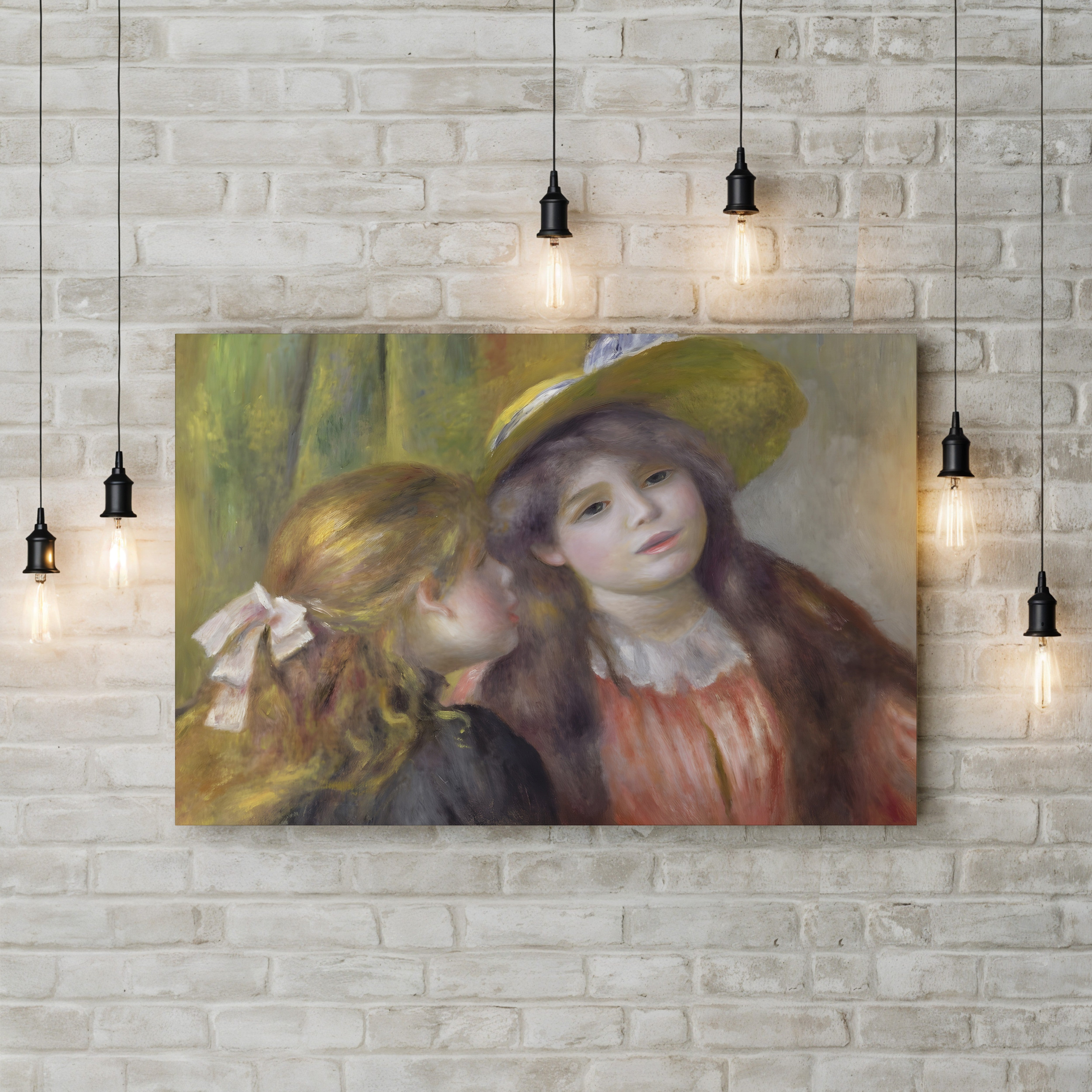 Portrait of Two Girls, c.1890–92 – Pierre-Auguste Renoir Wall Art | Impressionist Portrait Canvas Print