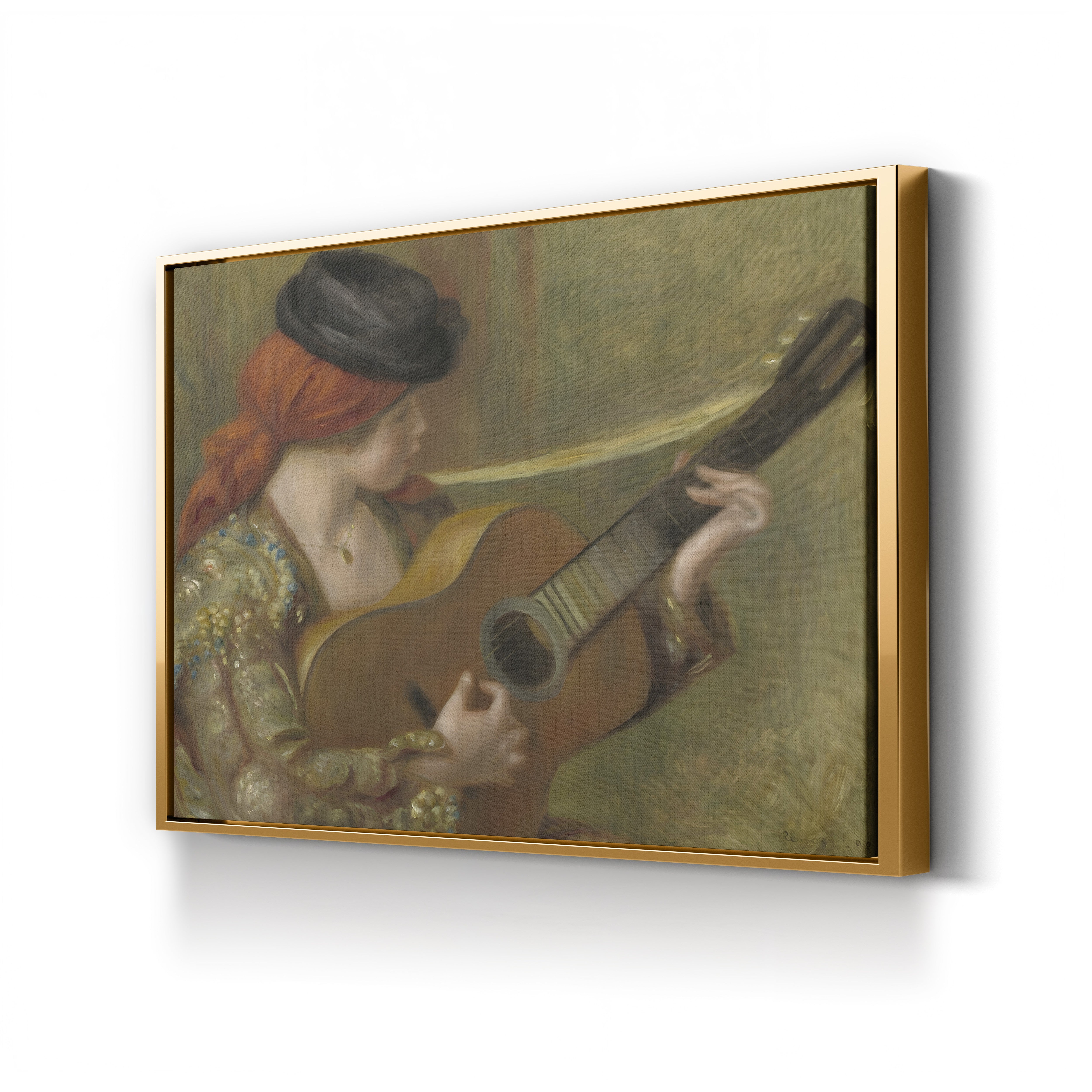 Young Spanish Woman with a Guitar, 1898 – Pierre-Auguste Renoir Wall Art | Impressionist Figure Canvas Print