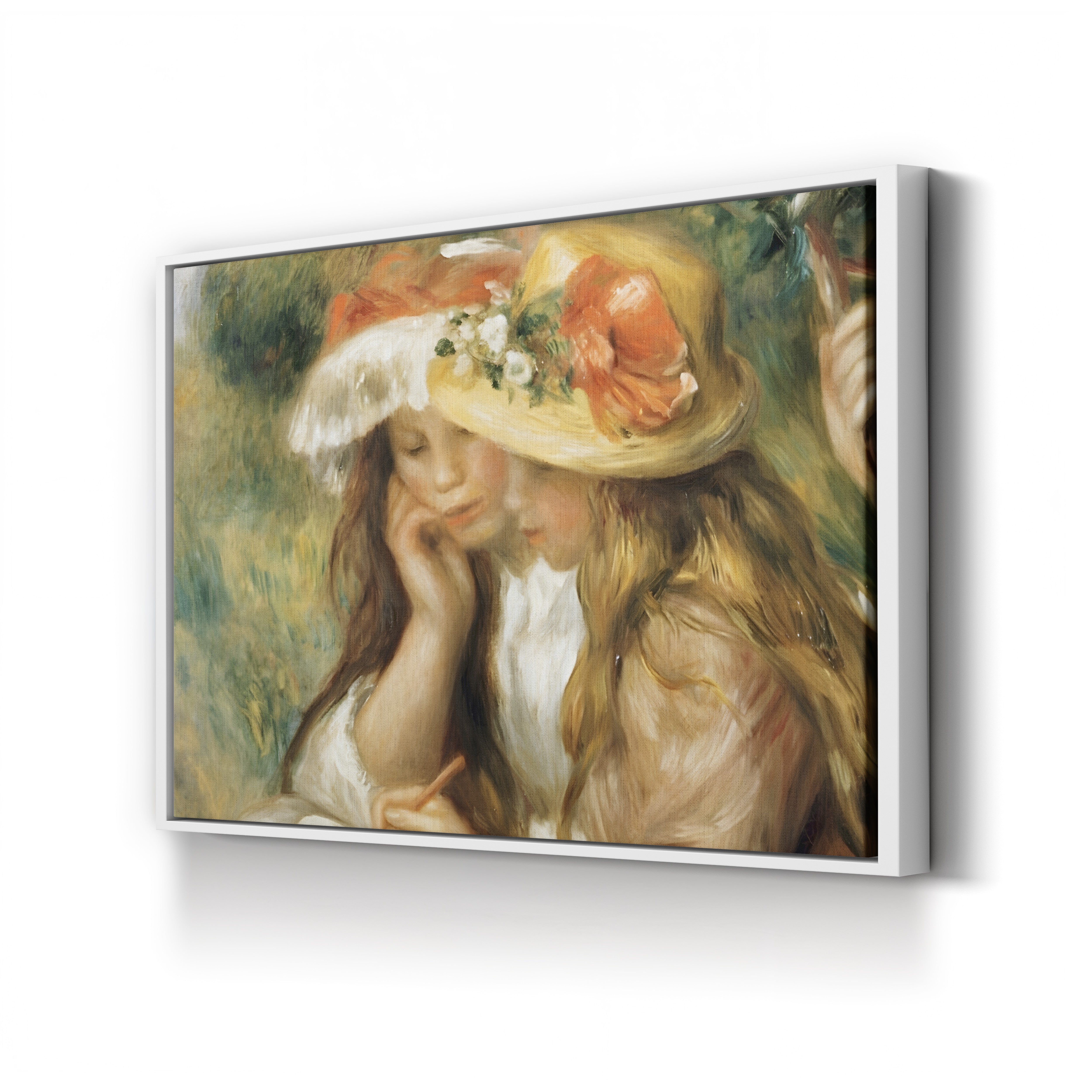 Two Girls Drawing – Pierre-Auguste Renoir Wall Art | Impressionist Figural Canvas Print