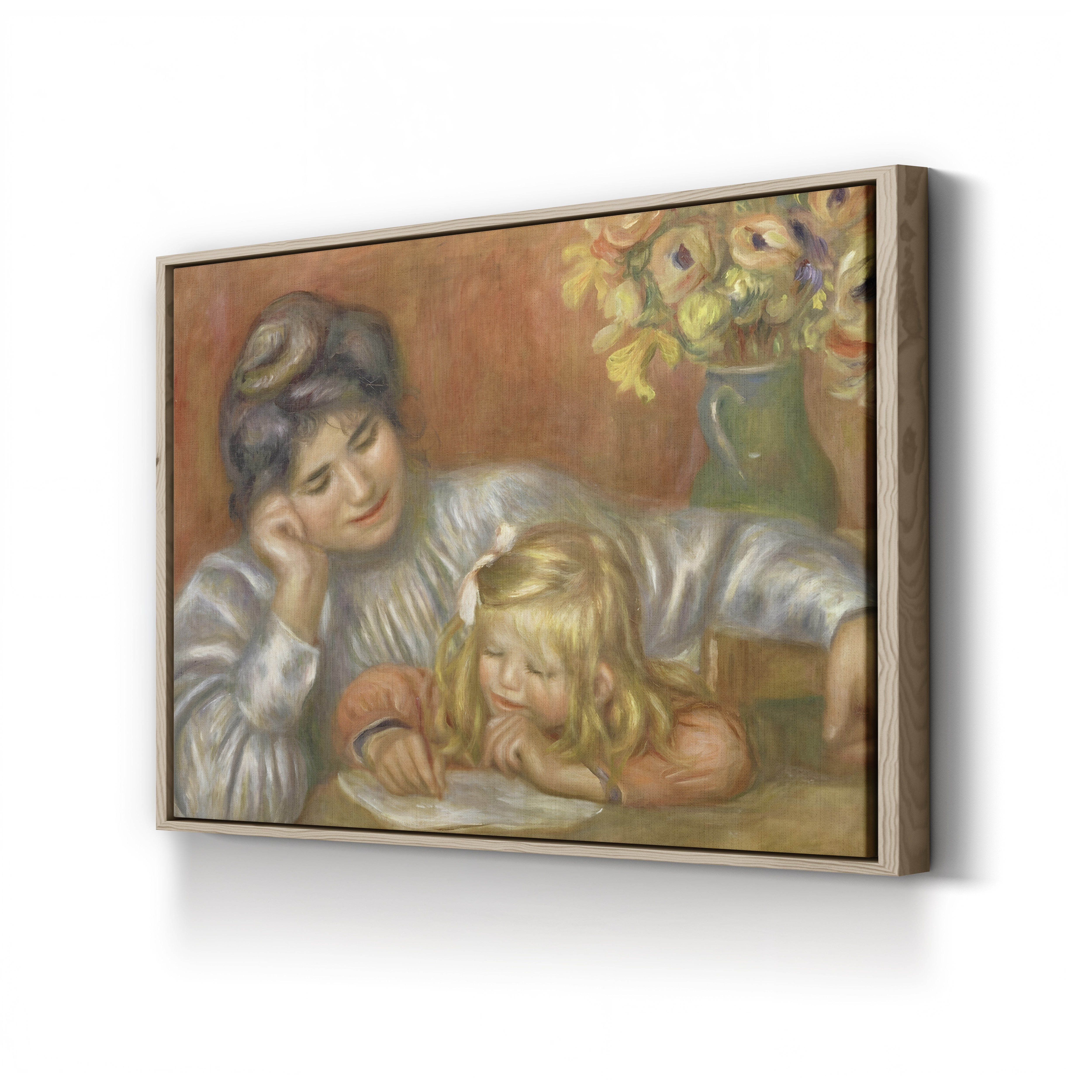 The Writing Lesson, Gabrielle and Claude, 1905 – Pierre-Auguste Renoir Wall Art | Impressionist Family Canvas Print