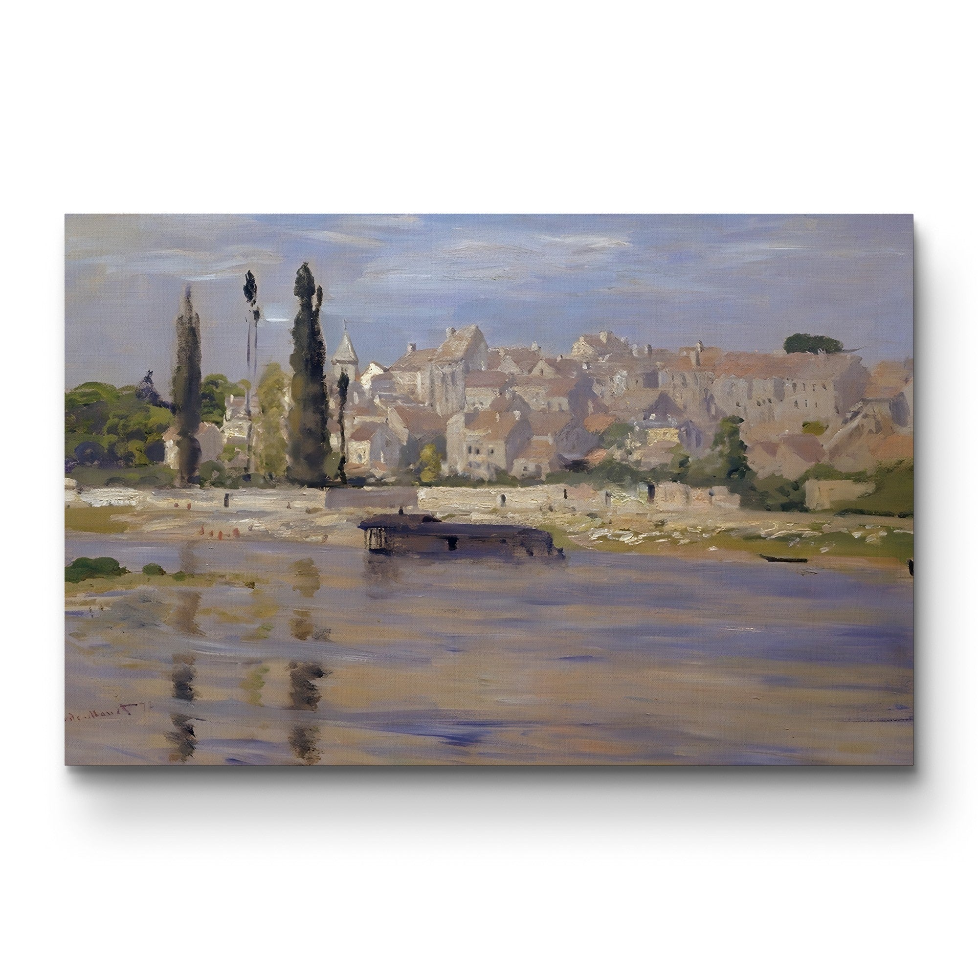 Carrières-Saint-Denis, 1872 – Claude Monet Wall Art | Early Impressionist Seine Landscape Canvas Print