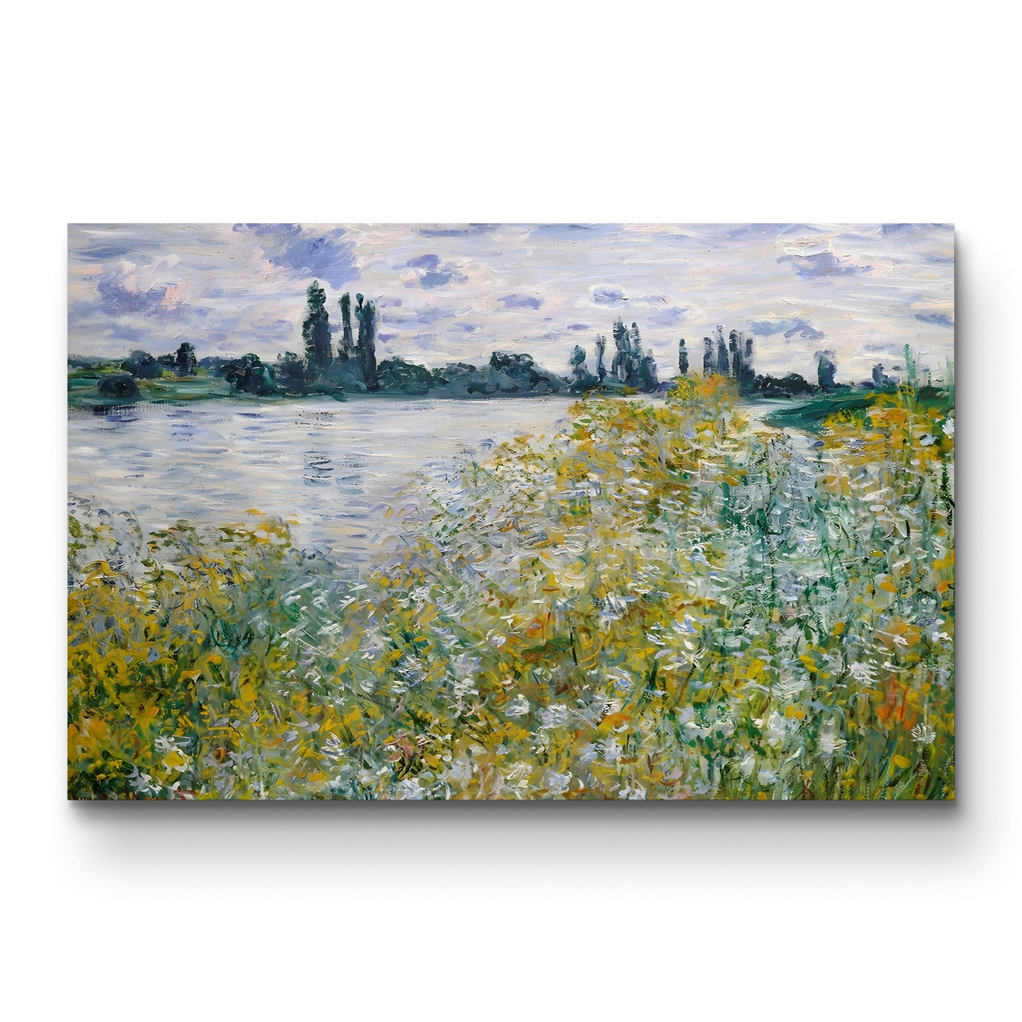 Île aux Fleurs near Vétheuil – Claude Monet Wall Art | Impressionist River Landscape Canvas Print