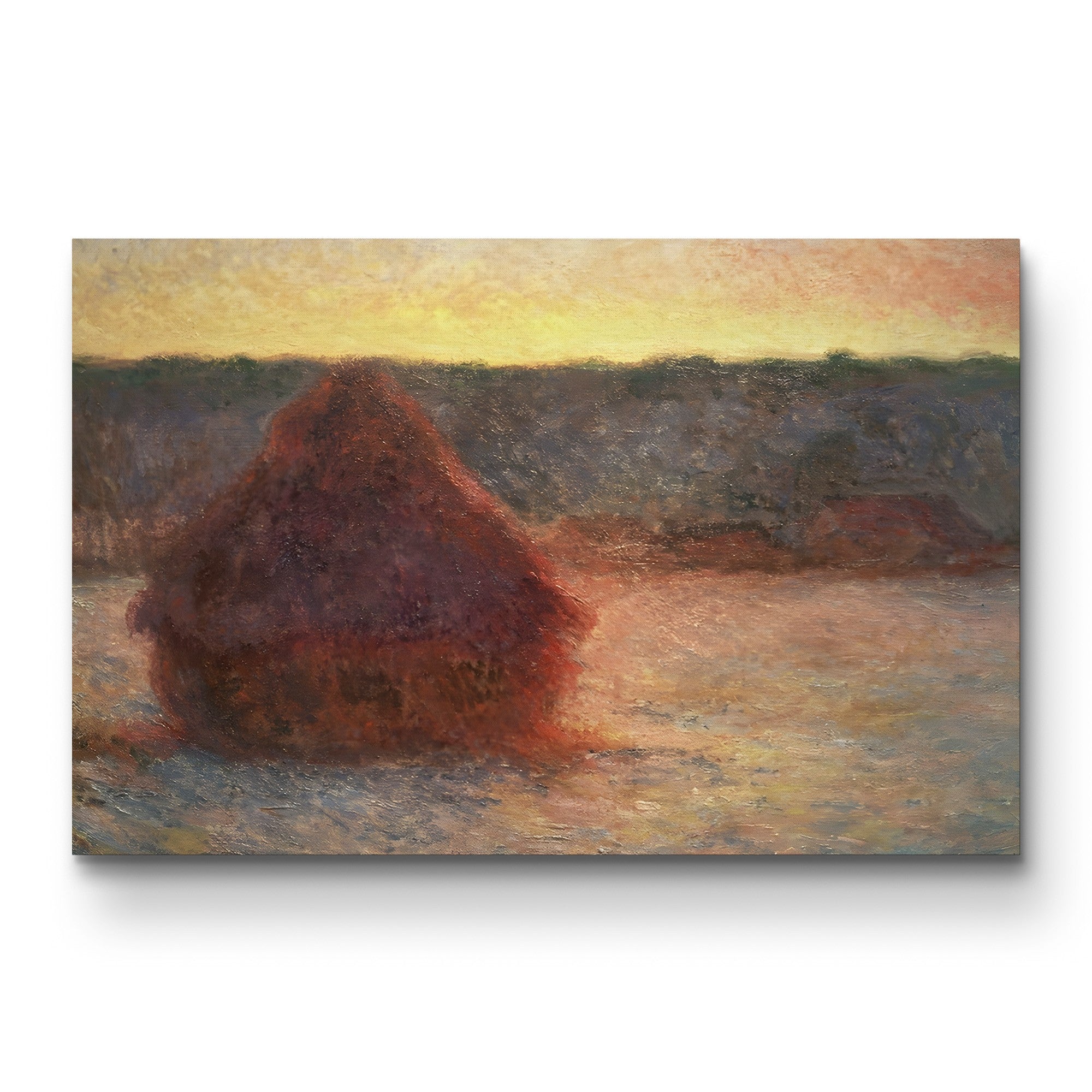 Haystacks at Sunset, Frosty Weather, 1891 – Claude Monet Wall Art | Impressionist Series Canvas Print