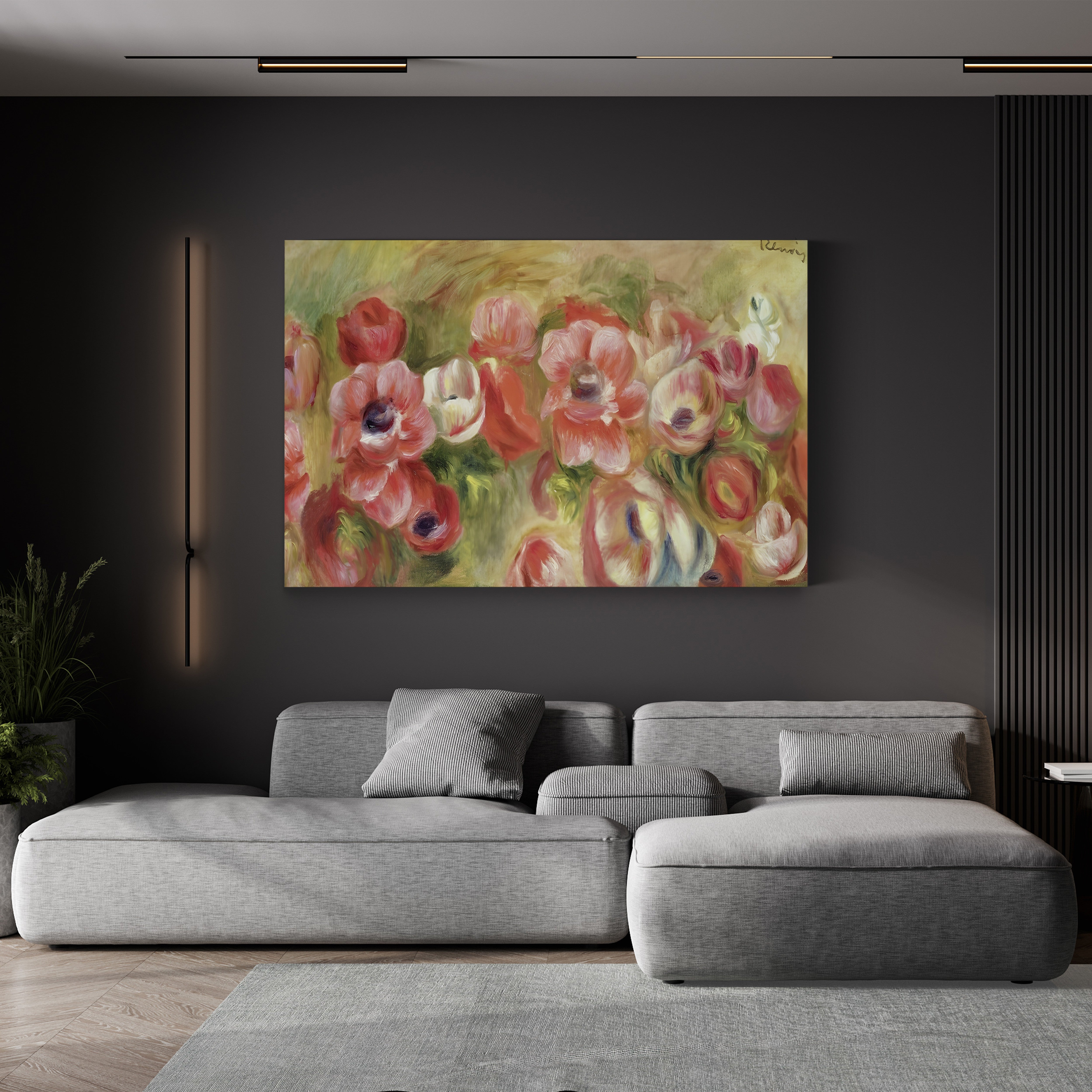Anemones, 1890 – Pierre-Auguste Renoir Wall Art | Impressionist Floral Still Life Canvas Print