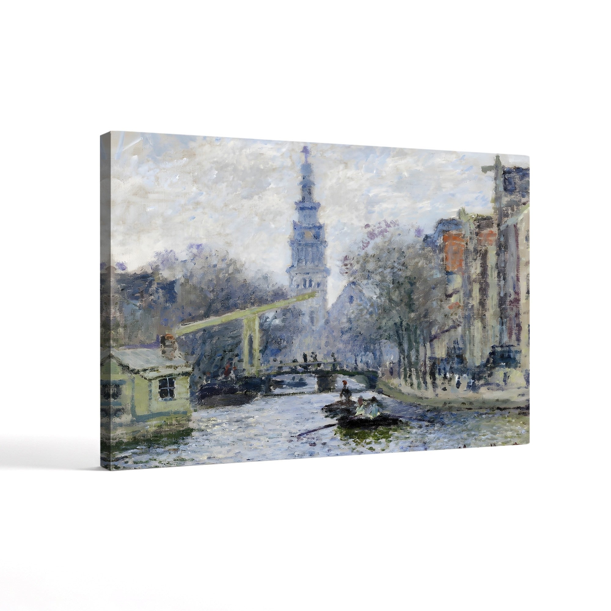 Canal à Amsterdam, 1874 – Claude Monet Wall Art | Early Impressionist Dutch Canalside Canvas Print
