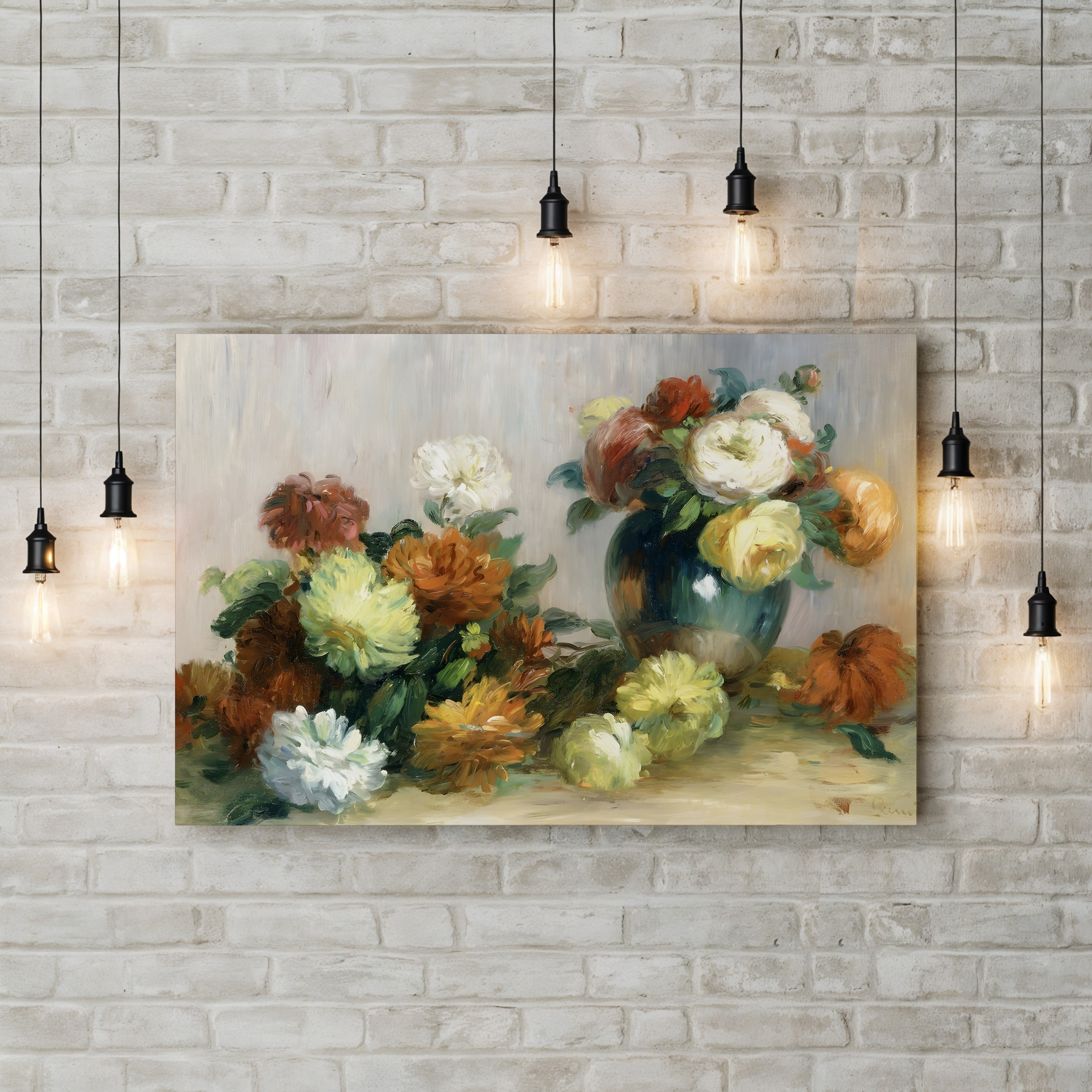 Flower Wreaths, 1880 – Pierre-Auguste Renoir Wall Art | Impressionist Floral Canvas Print