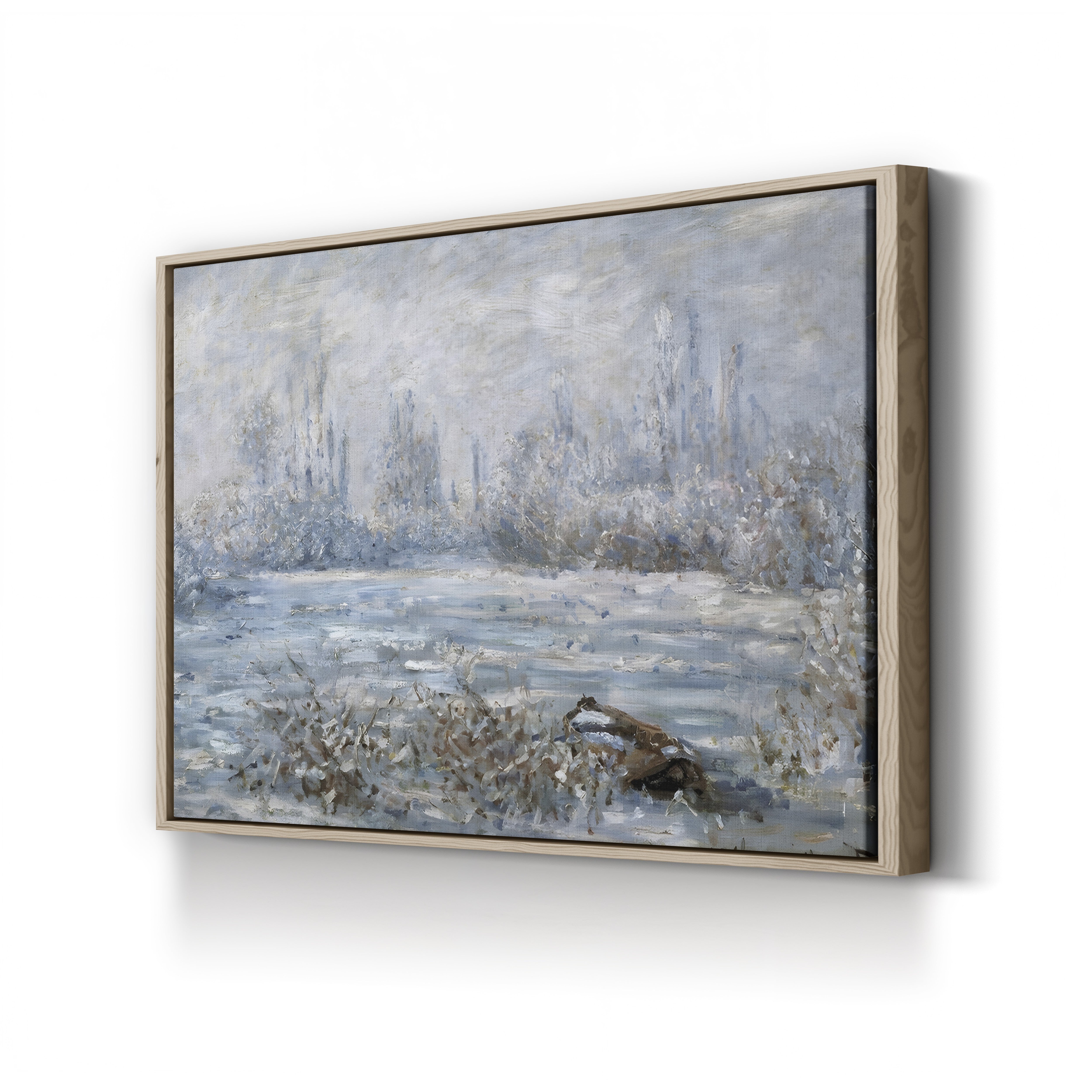 Frost near Vétheuil – Claude Monet Wall Art | Impressionist Winter Landscape Canvas Print