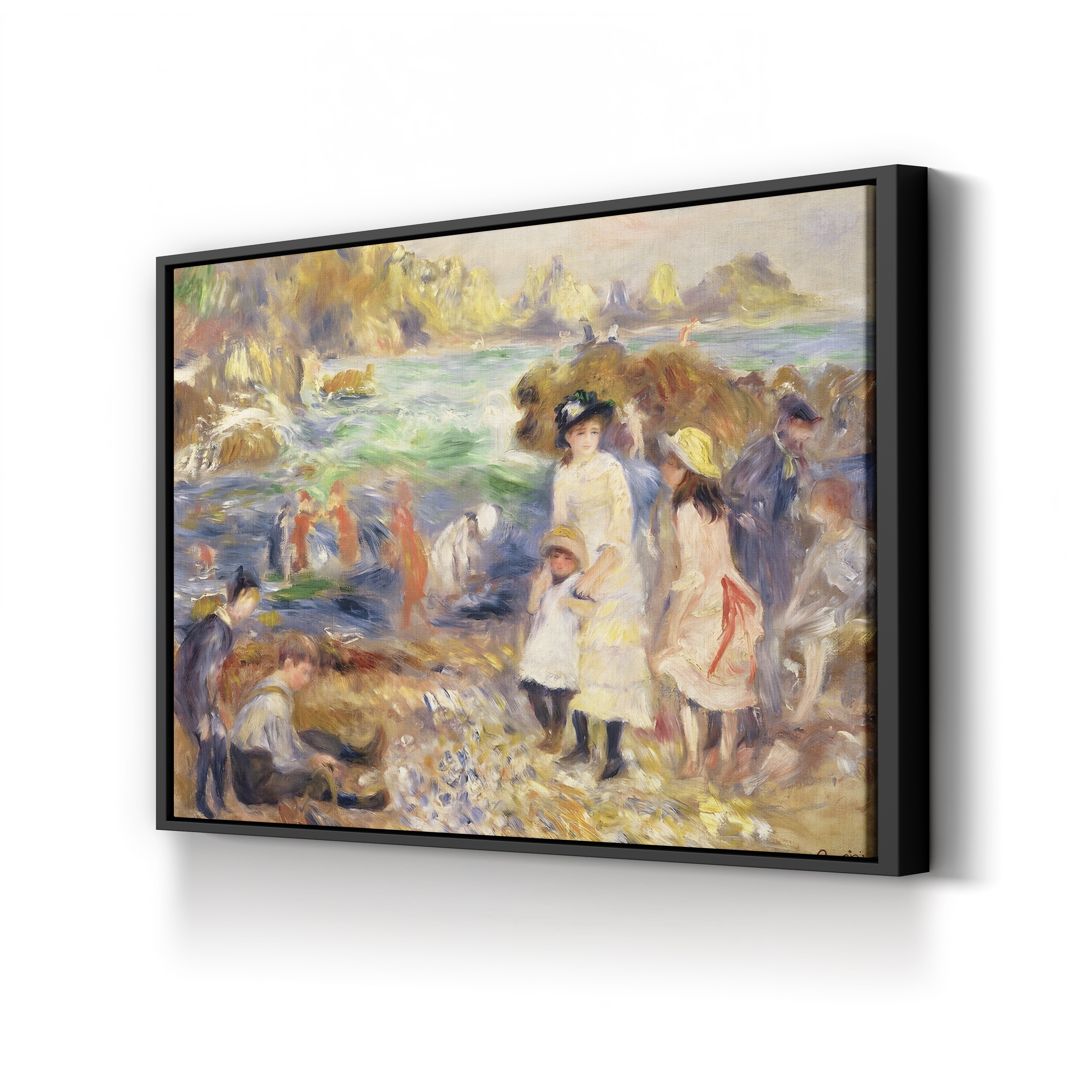 Beach Scene, Guernsey (Enfants au Bord de la Mer à Guernesey), 1883 – Pierre-Auguste Renoir Wall Art | Impressionist Coastal Canvas Print