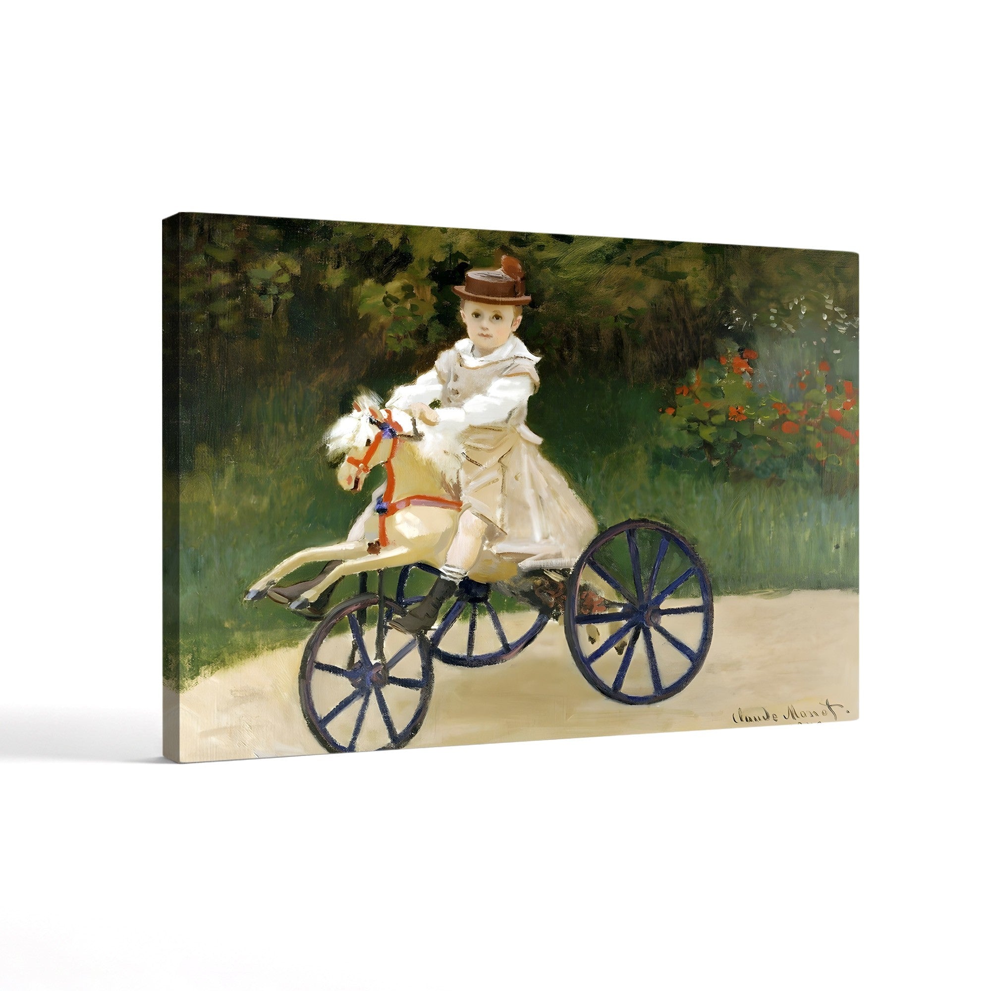 Jean Monet on His Hobby Horse, c. 1867–1913 – Claude Monet Wall Art | Impressionist Childhood Scene Canvas Print