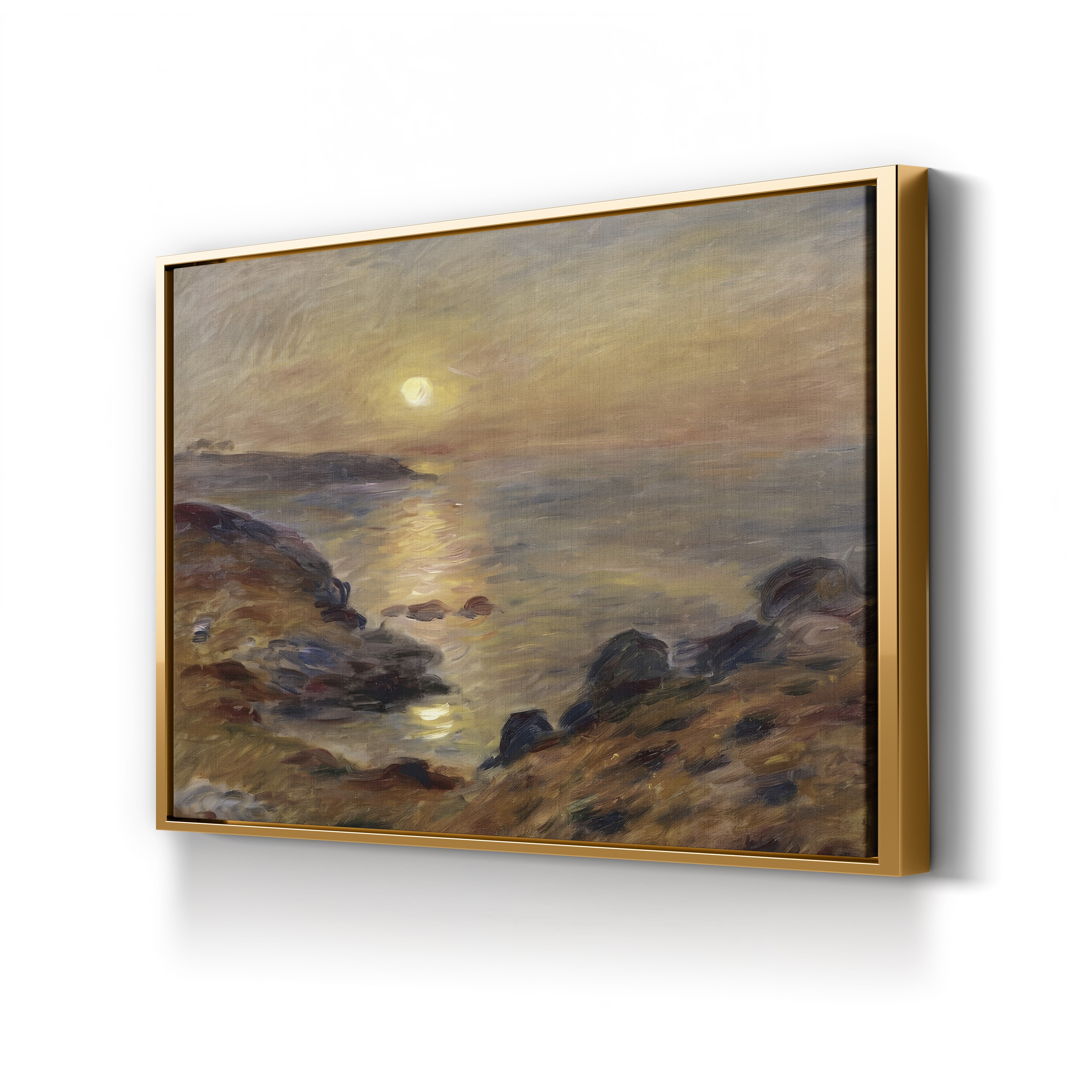 Setting Sun at Douarnenez, 1883 – Pierre-Auguste Renoir Wall Art | Impressionist Seascape Canvas Print