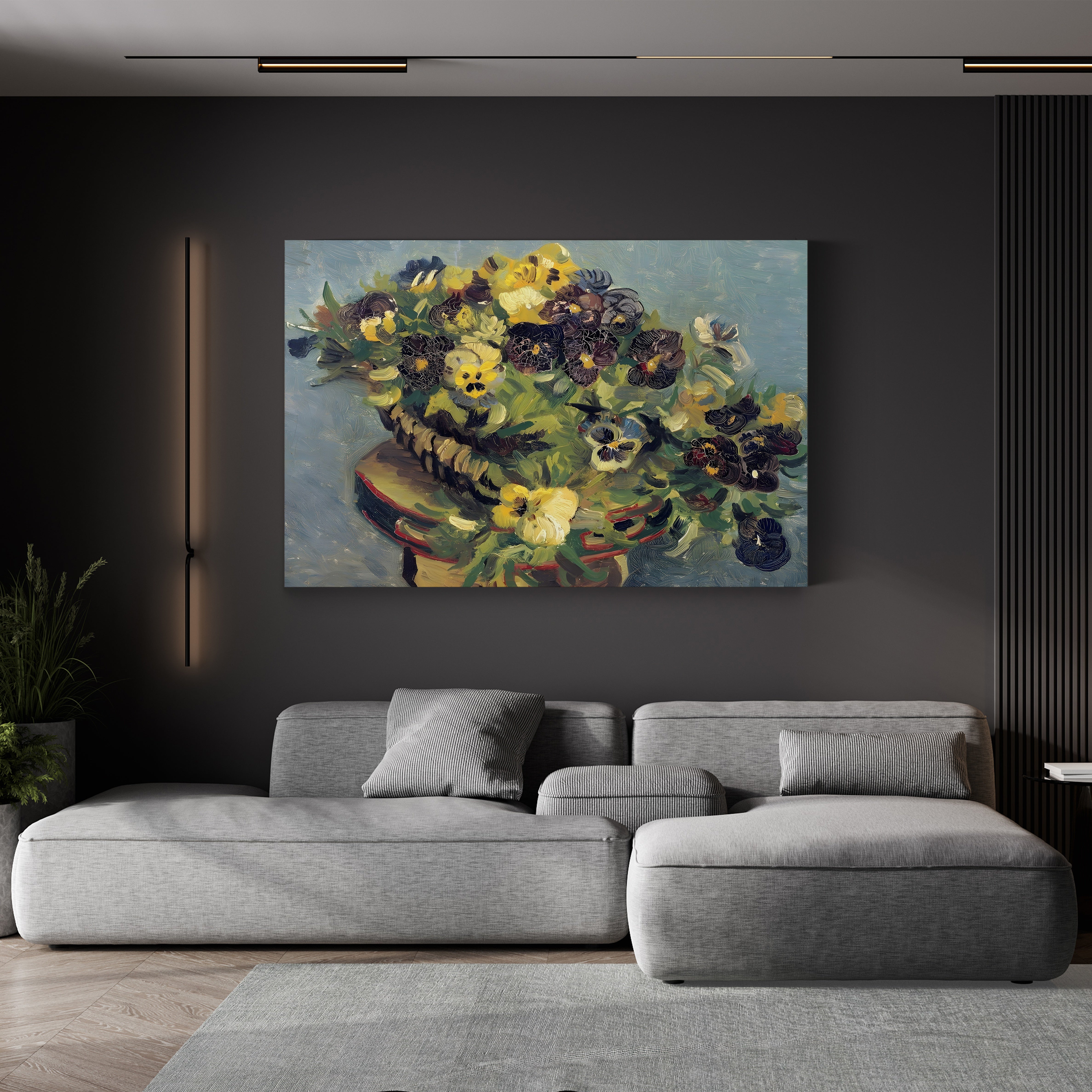 Basket of Violets on a Table – Vincent van Gogh Wall Art | Post-Impressionist Floral Still Life Canvas Print
