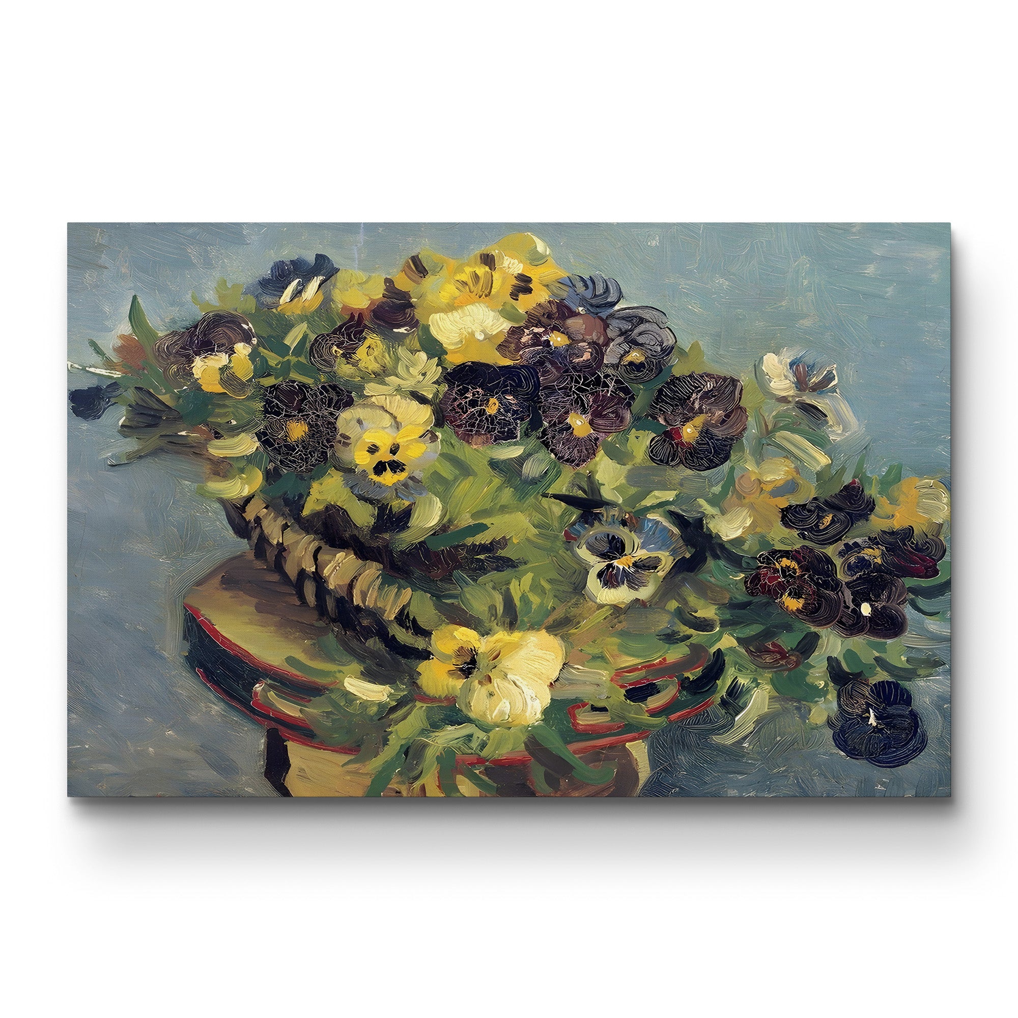 Basket of Violets on a Table – Vincent van Gogh Wall Art | Post-Impressionist Floral Still Life Canvas Print