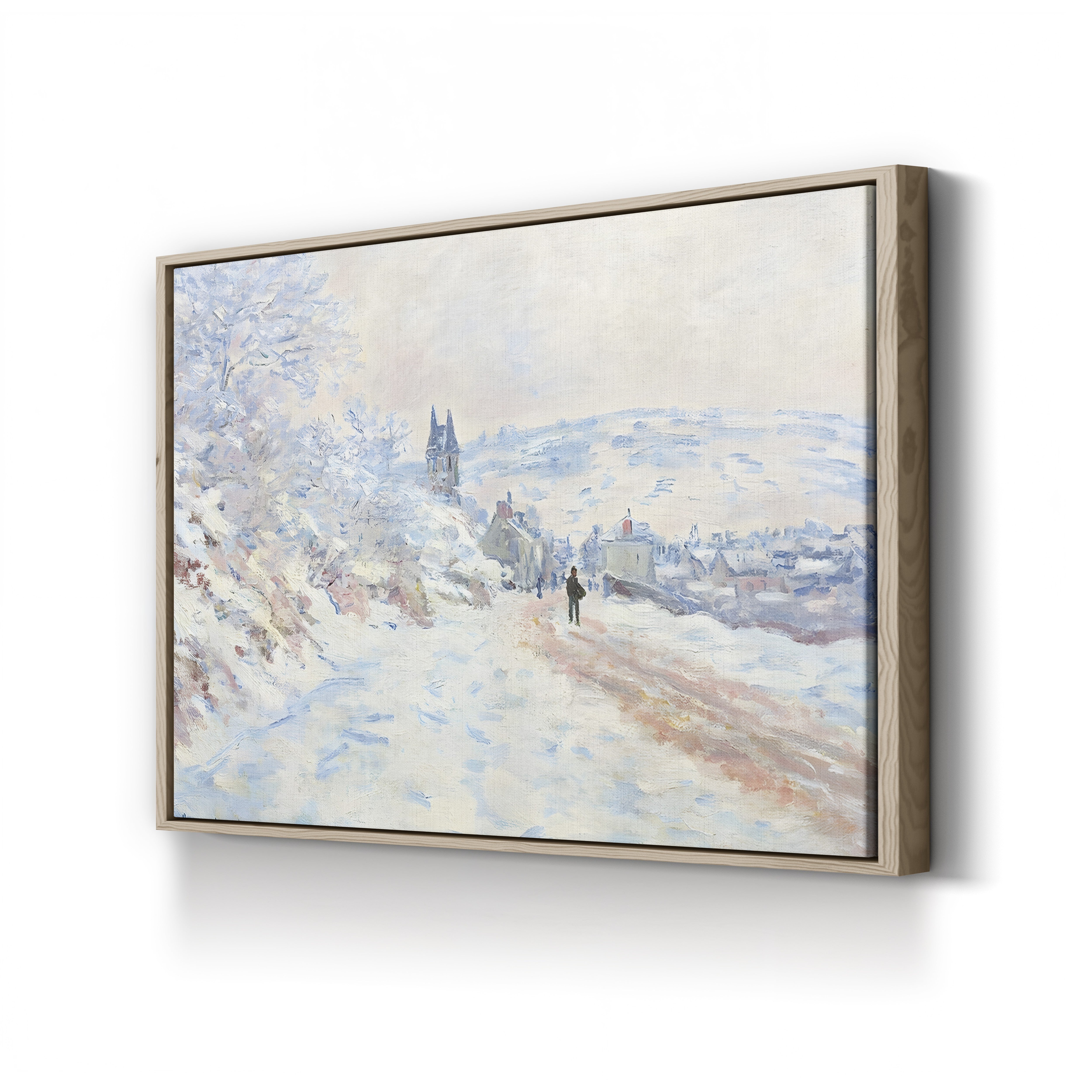 La Route de Vétheuil, Effet de Neige, 1879 – Claude Monet Wall Art | Atmospheric Impressionist Winter Snow Canvas Print