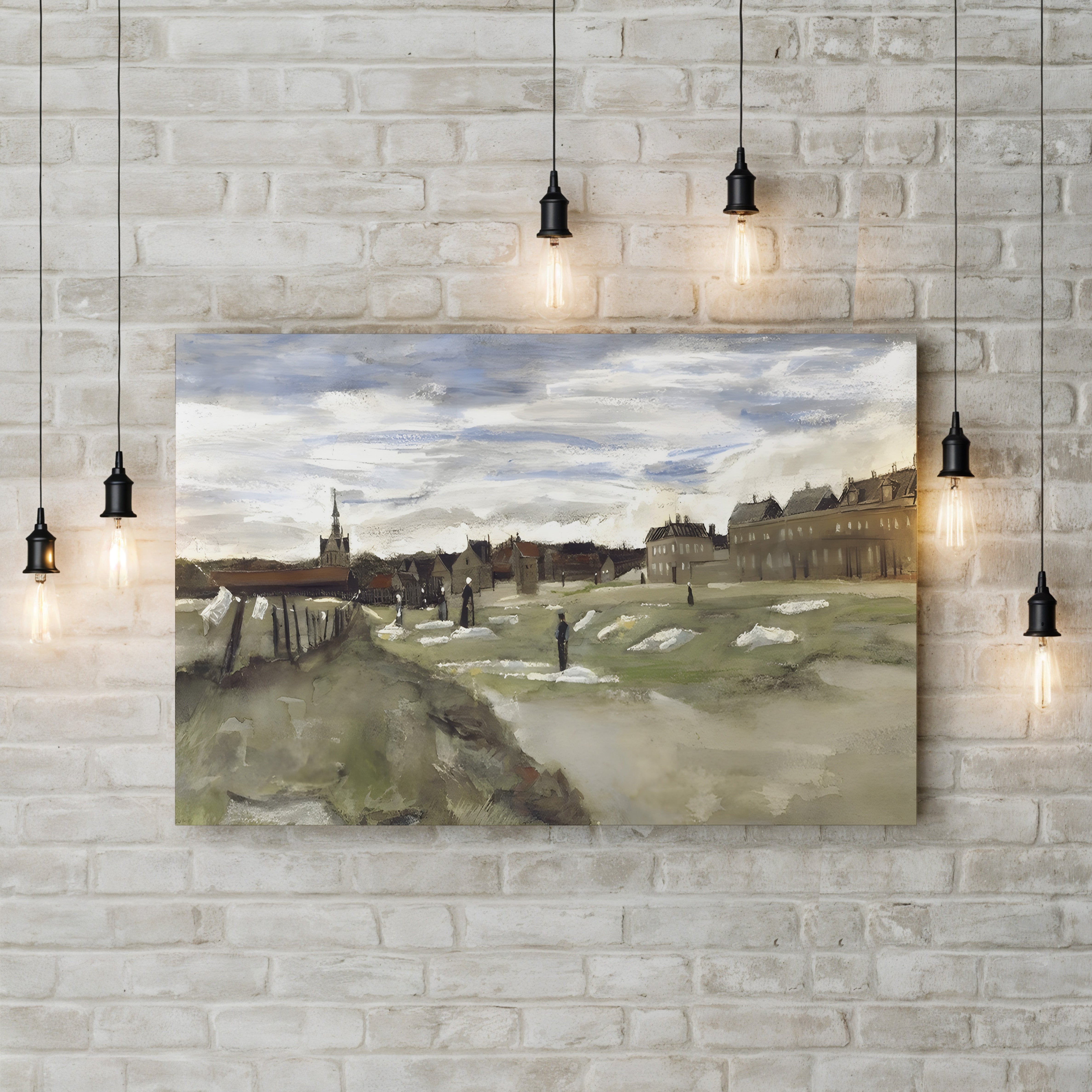 The Bleachery at Scheveningen, 1882 – Vincent van Gogh Wall Art | Early Dutch Landscape Canvas Print