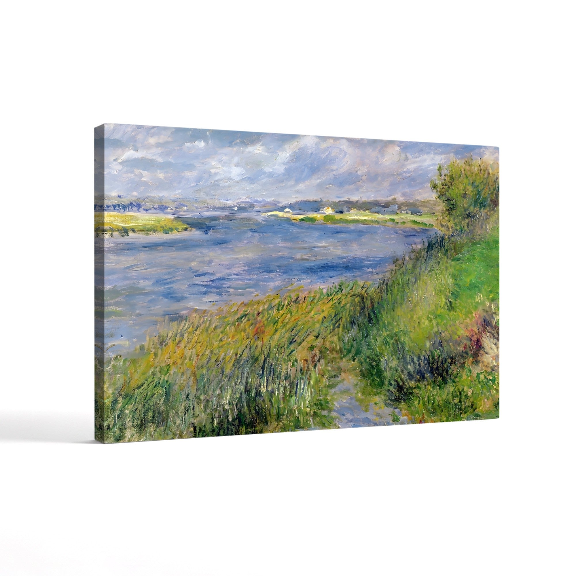 The Banks of the Seine, Champrosay, 1876 – Pierre-Auguste Renoir Wall Art | Impressionist River Canvas Print