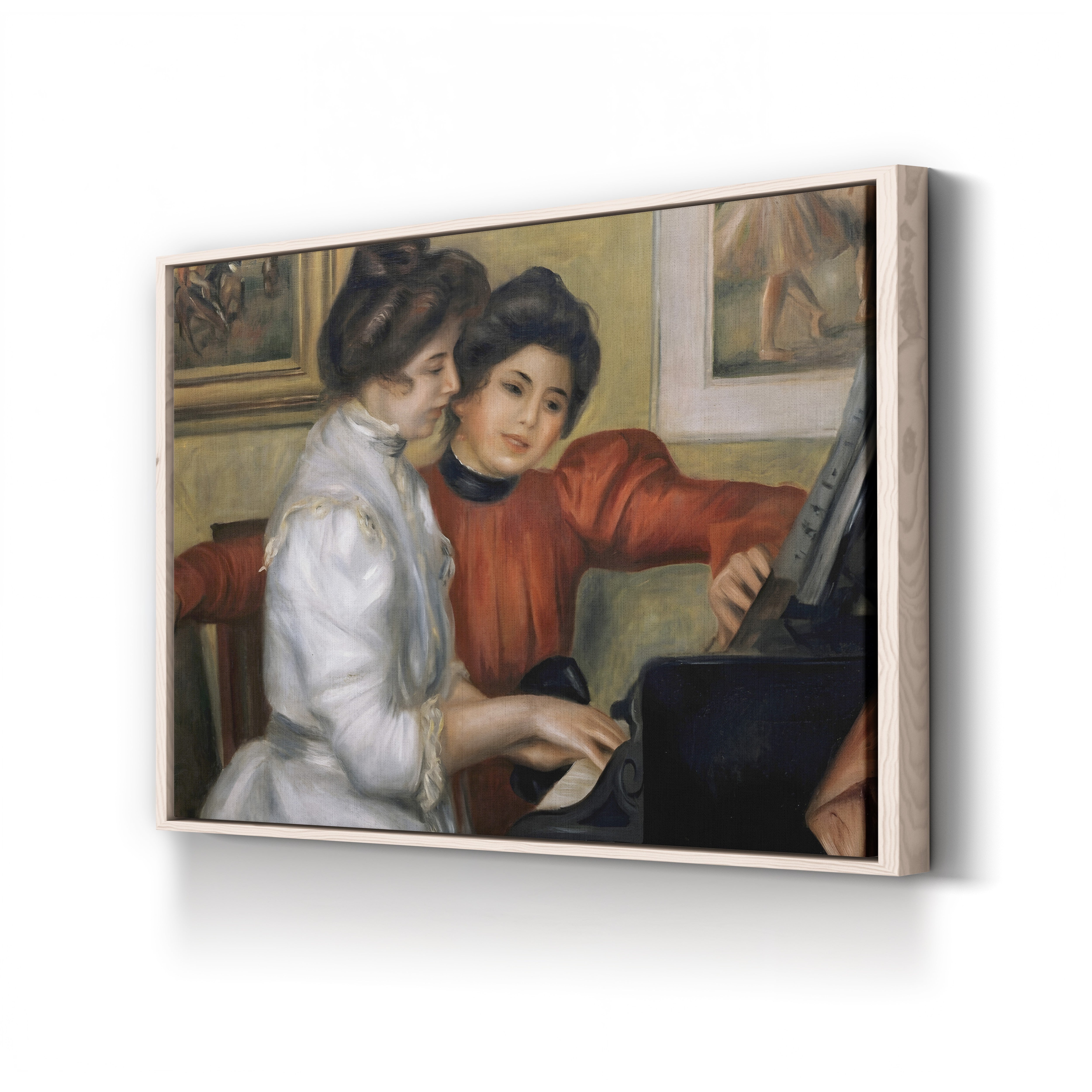 Yvonne and Christine Lerolle at the Piano, c.1897 – Pierre-Auguste Renoir Wall Art | Impressionist Interior Canvas Print