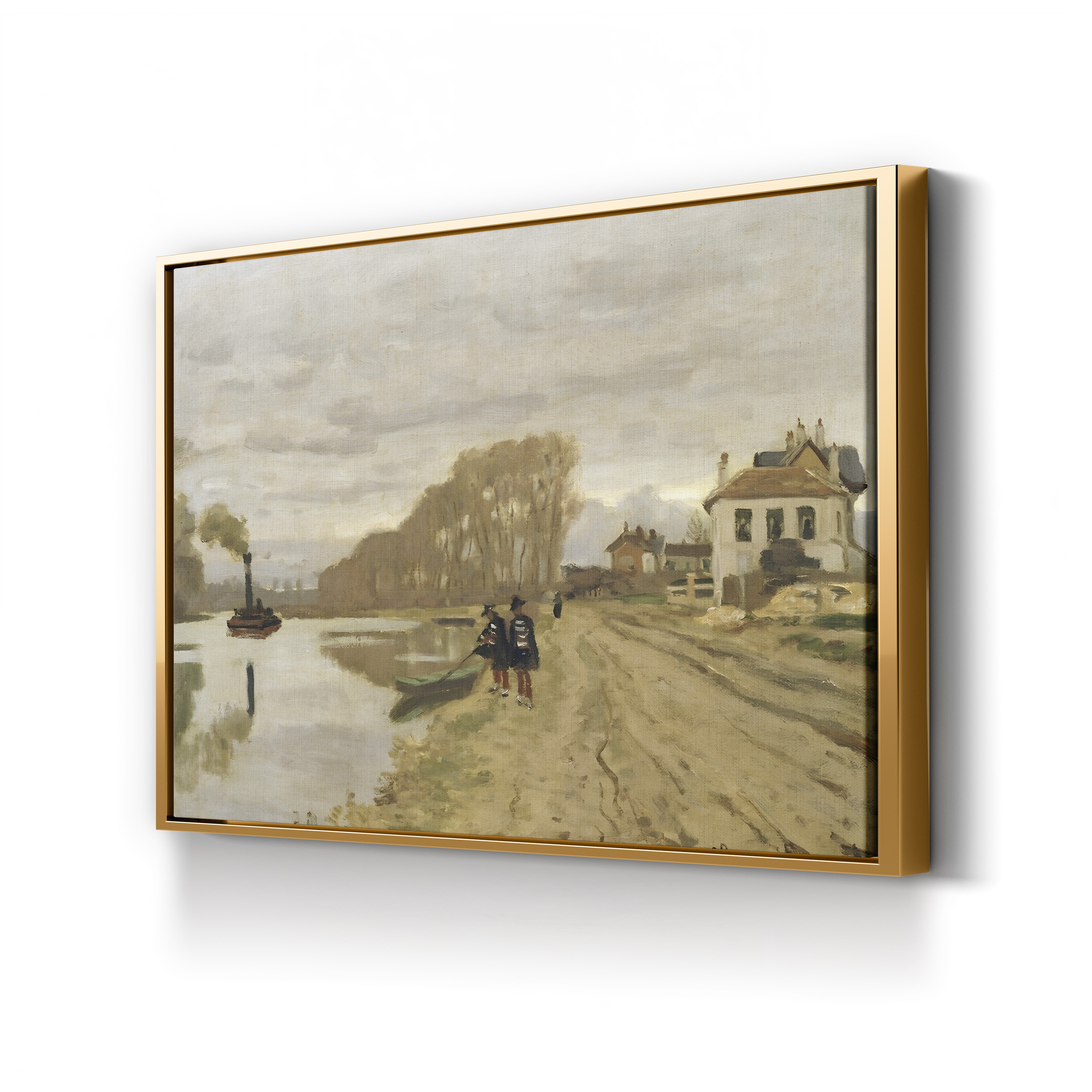 Infantrymen of the Flanant Guard on the Water – Claude Monet Wall Art | Impressionist Figure Landscape Canvas Print